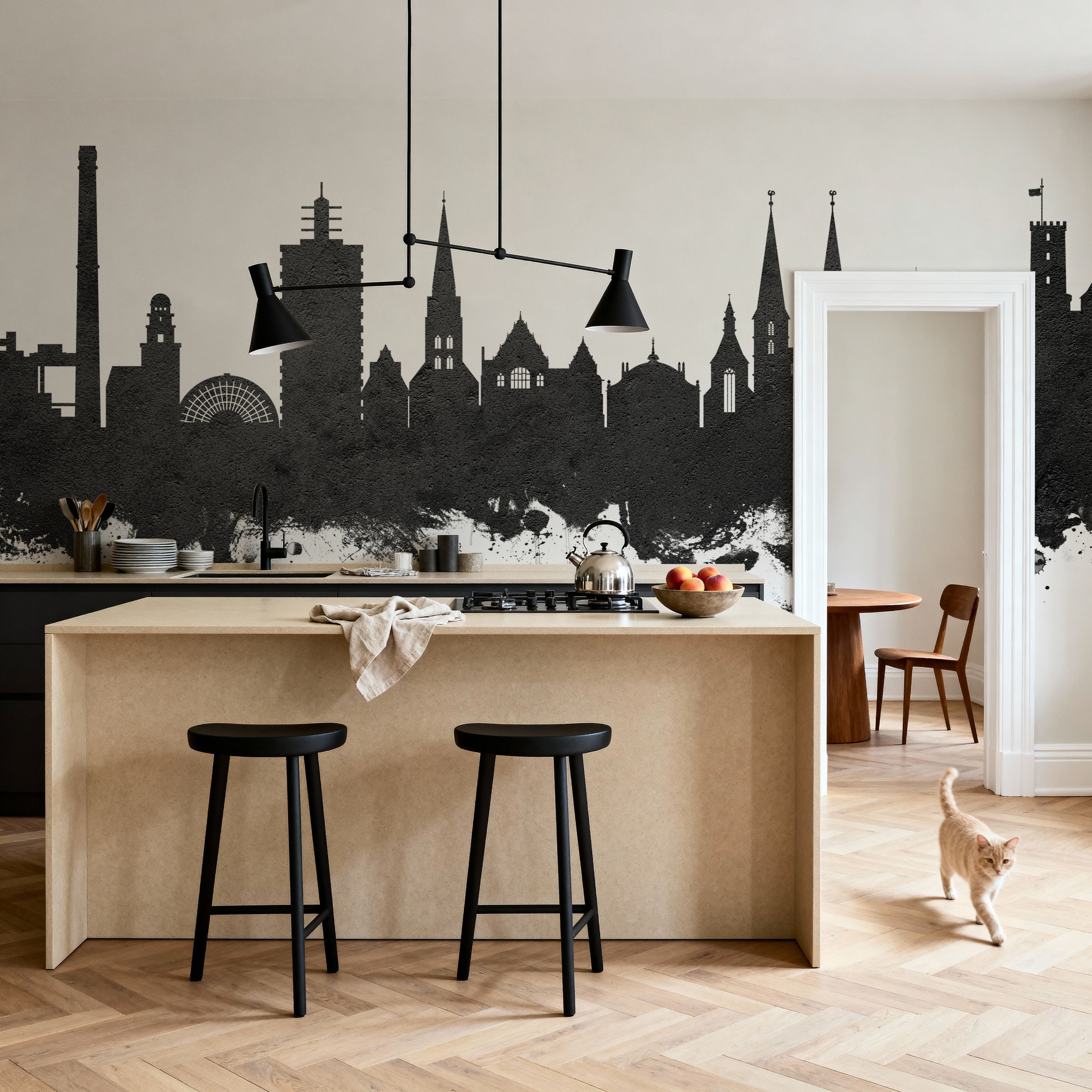 Bielefeld Germany Skyline Black & White