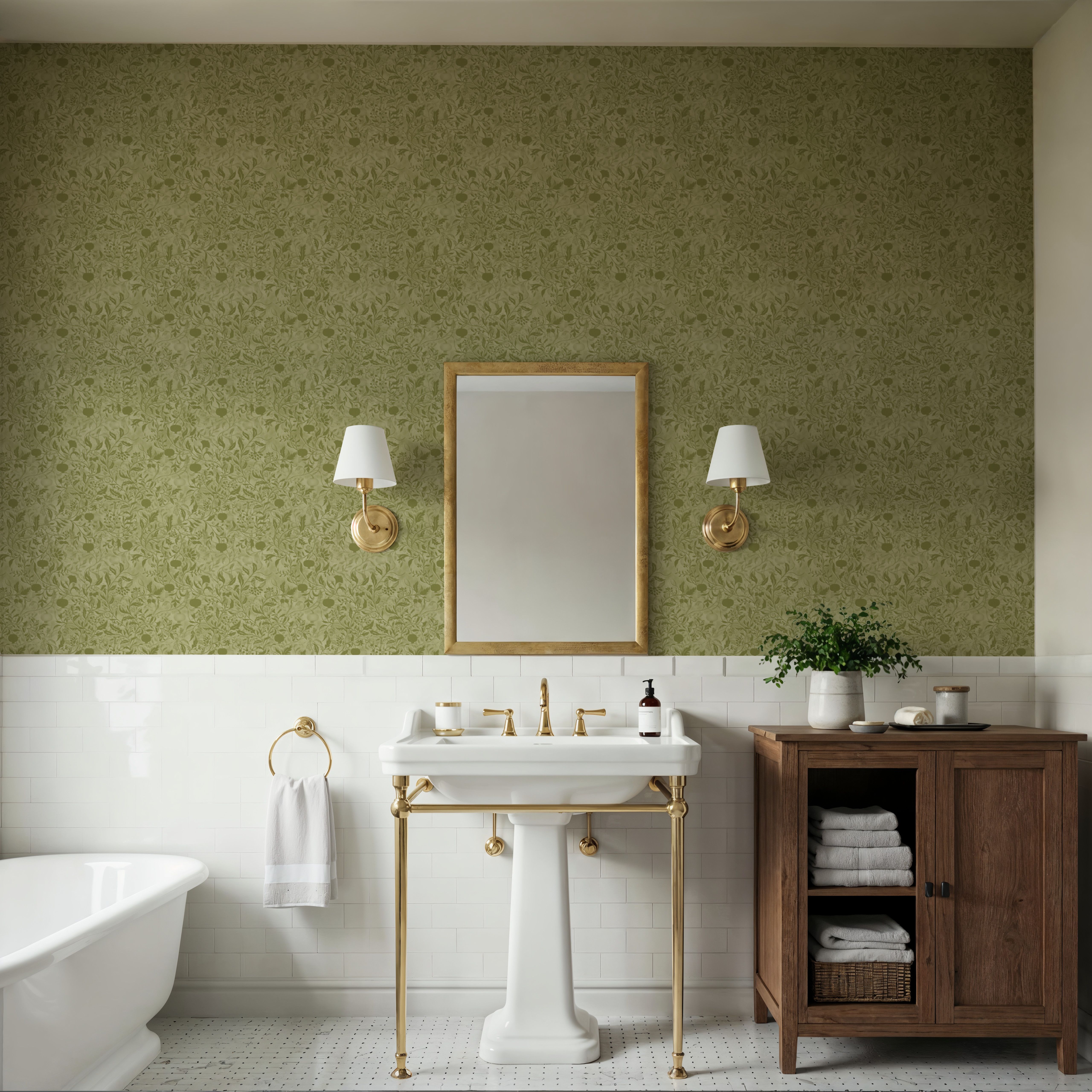 Pomegranate Grove, Pistachio, Papier peint