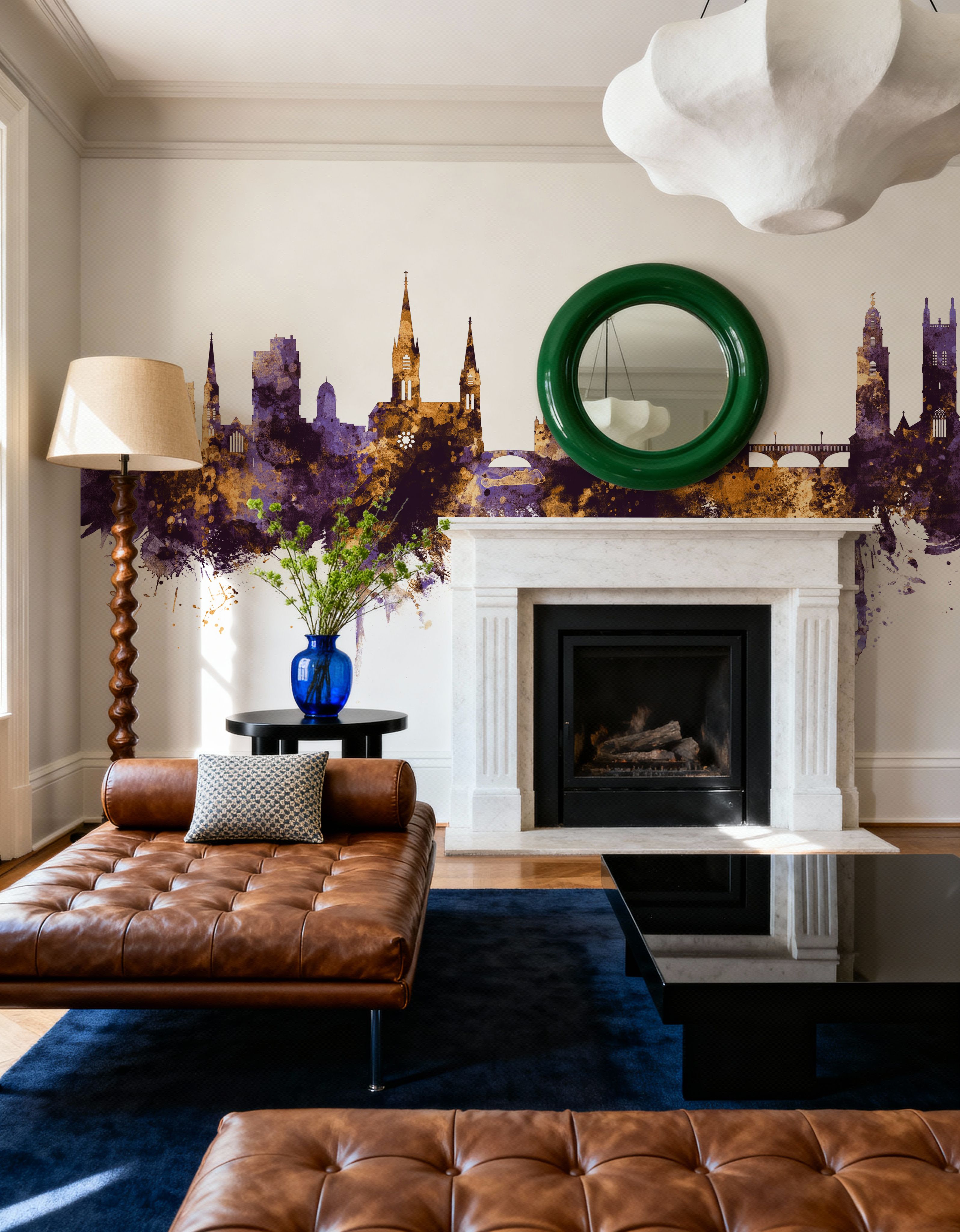 Cork Ireland Skyline Purple & Gold