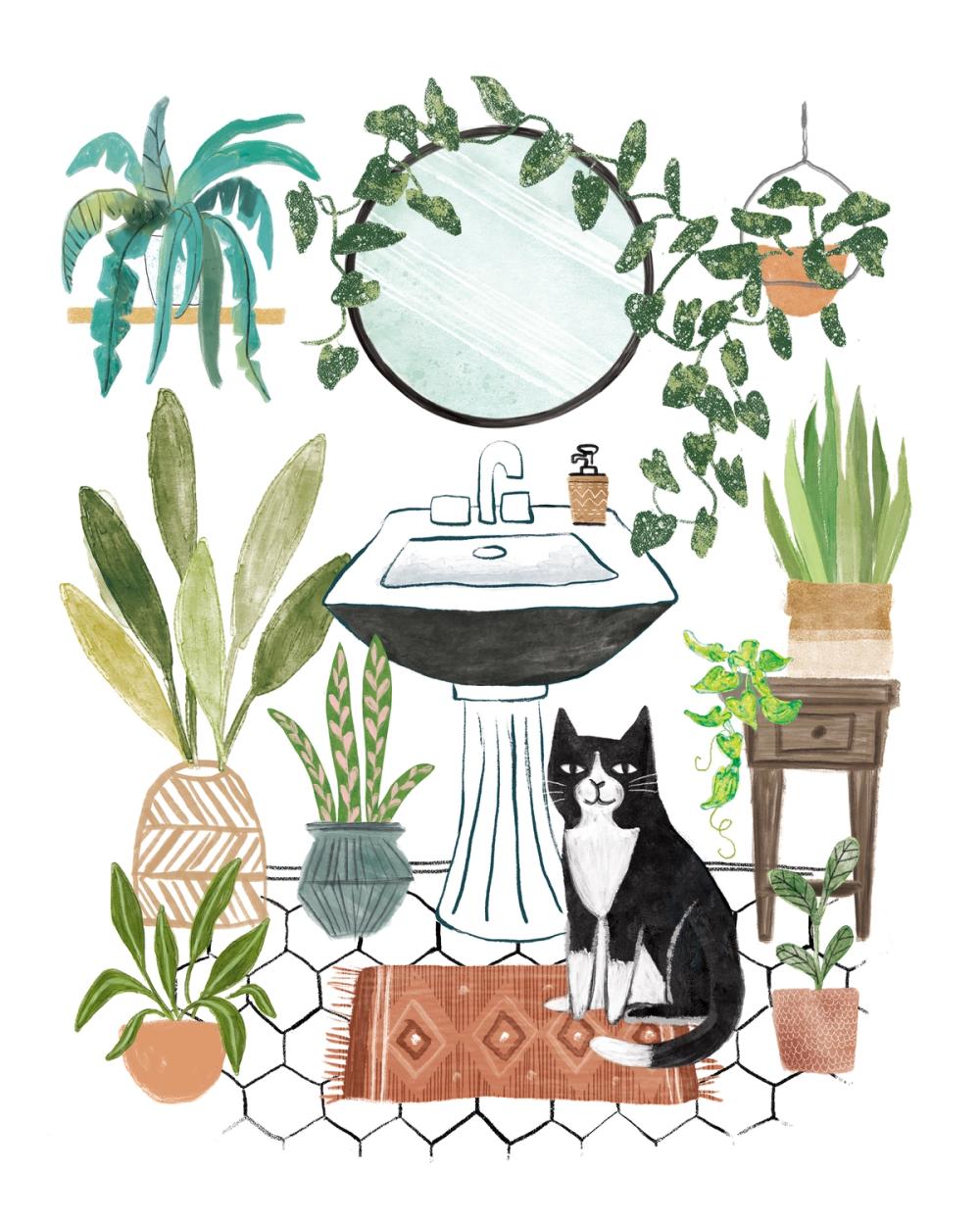 Urban Jungle Bath I Pet