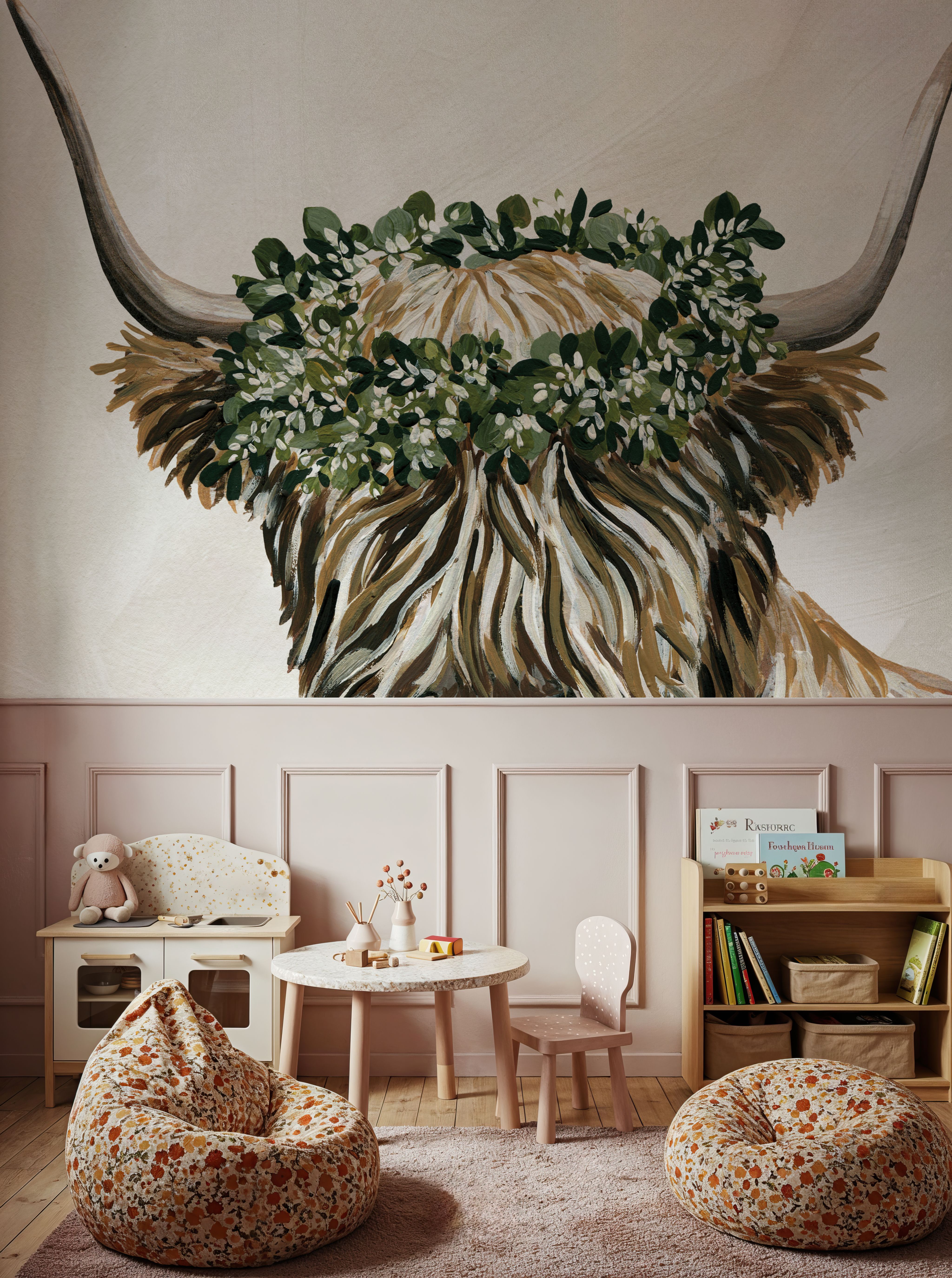 Harvest Cow Sage Texture Light