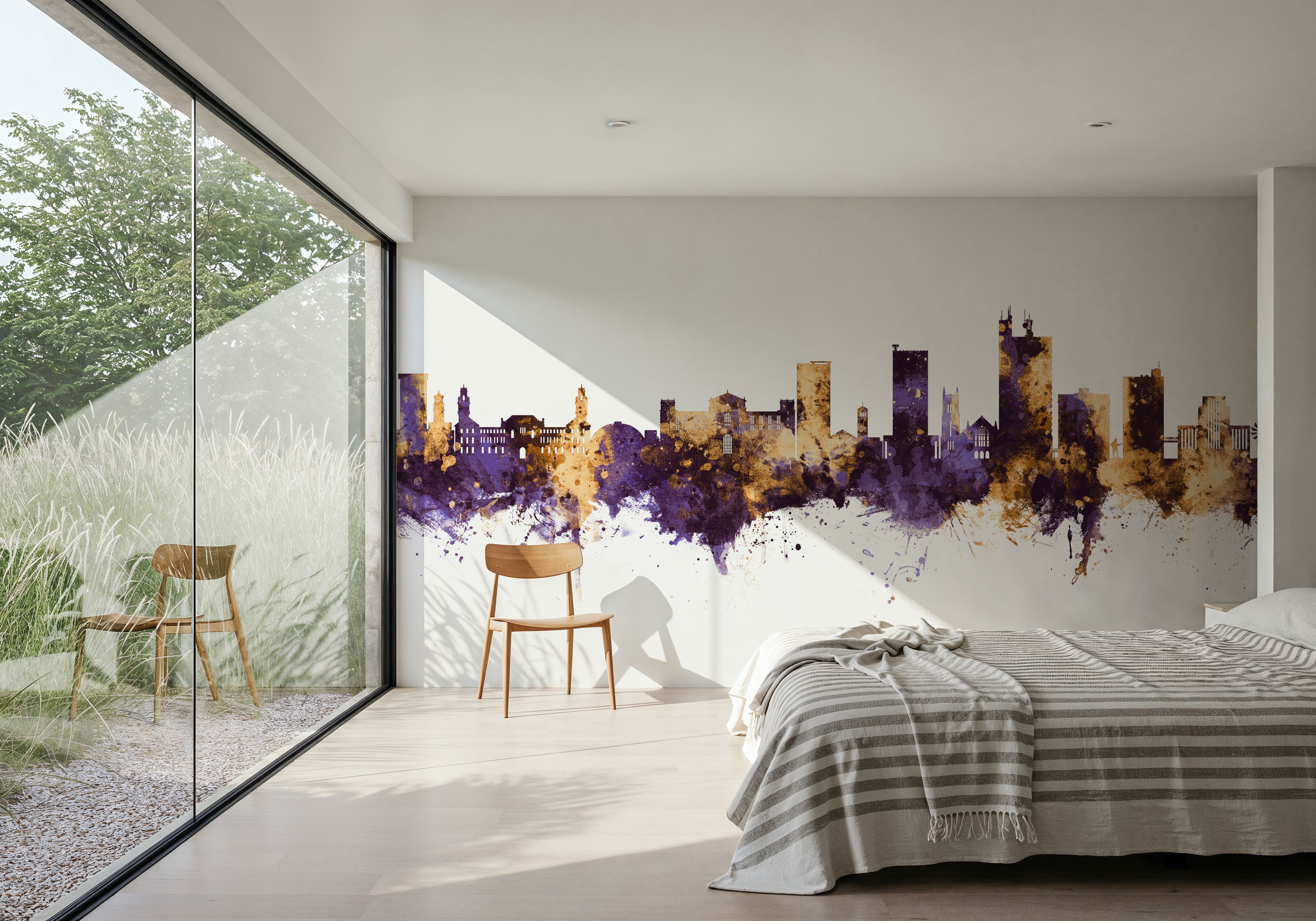 Lubbock Texas Skyline Purple & Gold