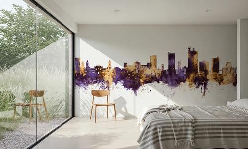 Lubbock Texas Skyline Purple & Gold