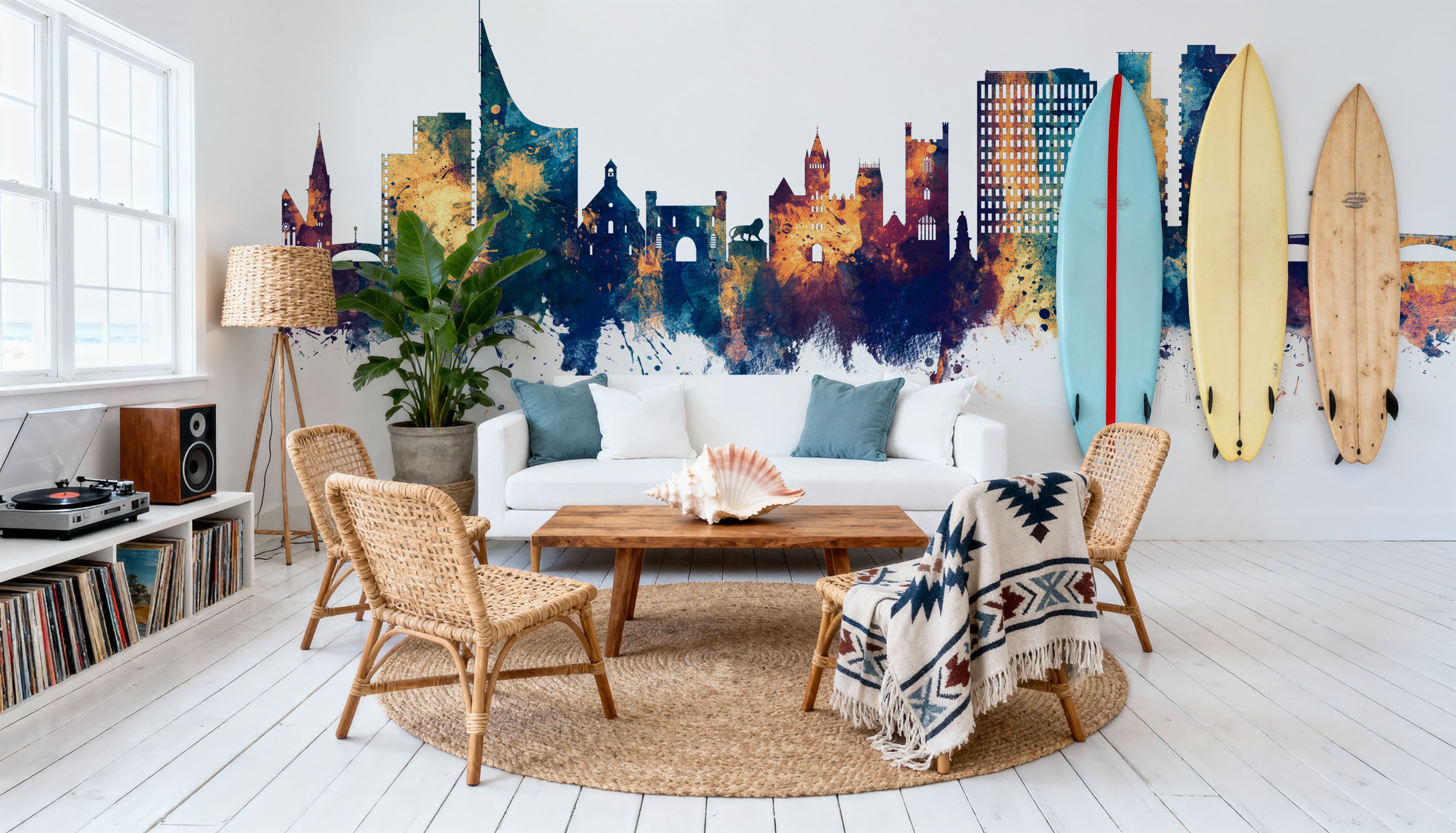 Reading England Skyline Blue & Bronze