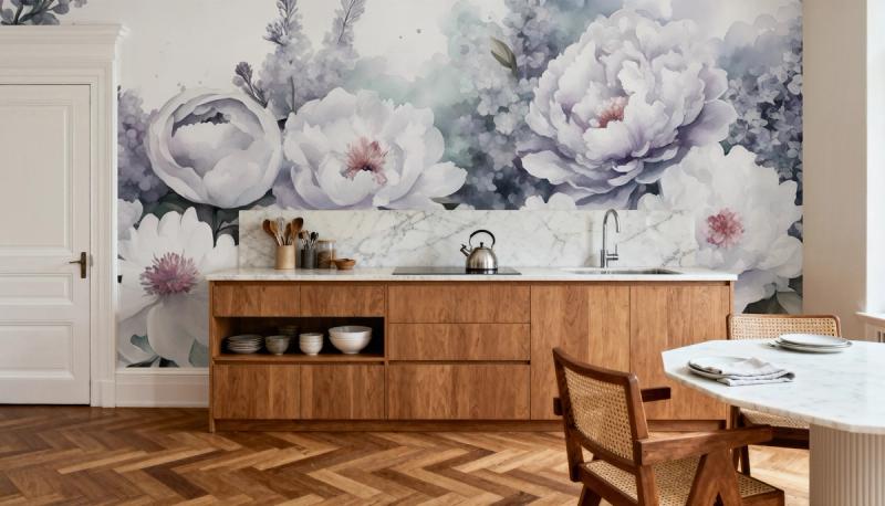 Peony Melody Romantic mural 100% PVC-fri och giftfri