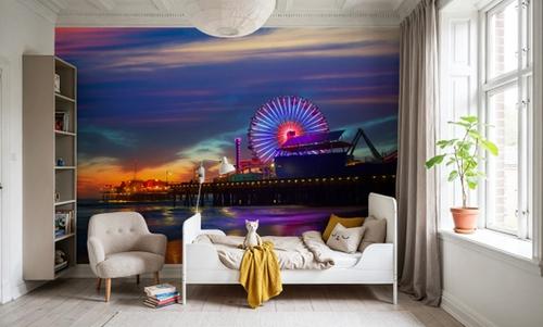 Santa Monica Pier Sunset Purple