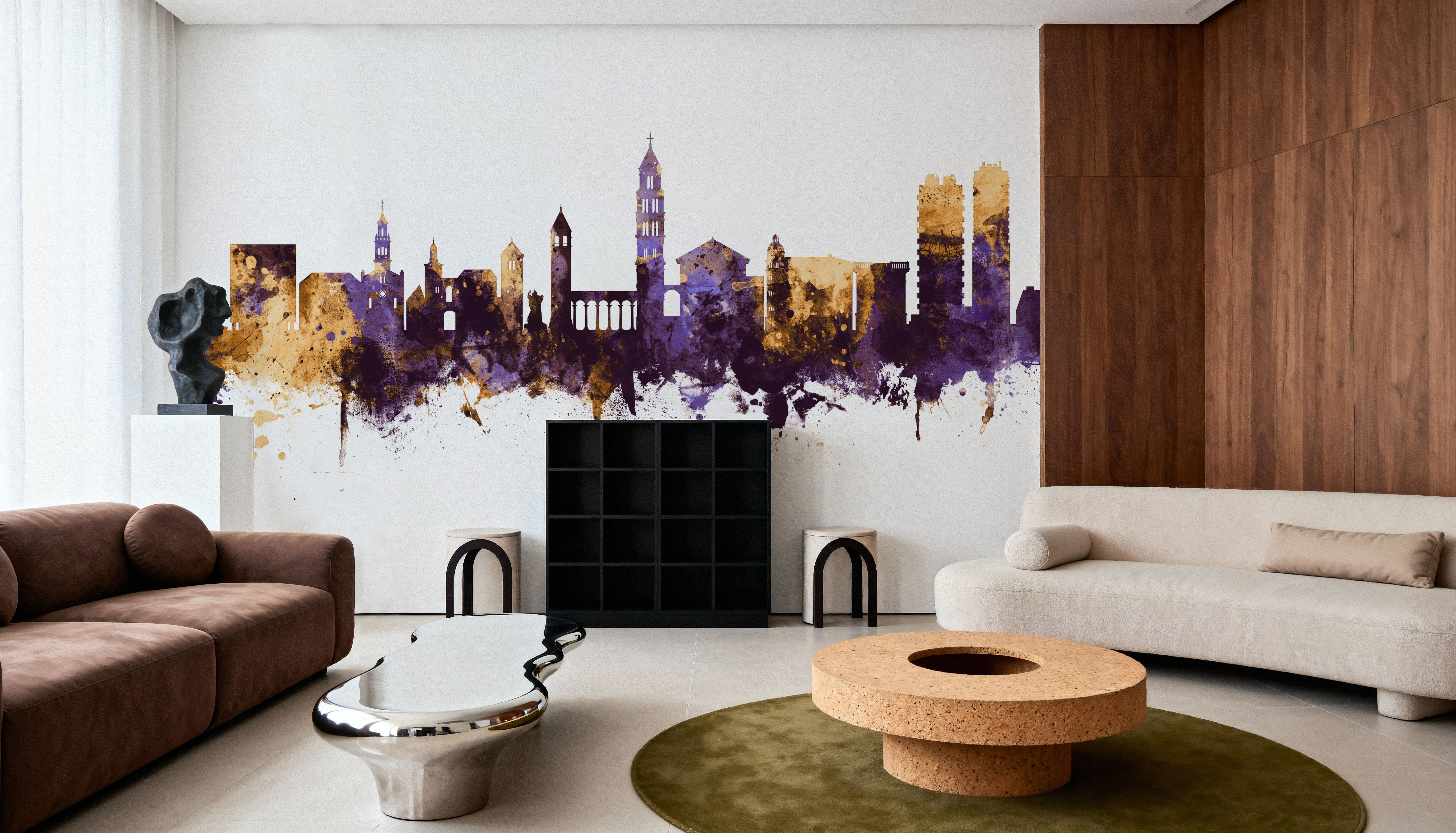 Split Croatia Skyline Purple & Gold