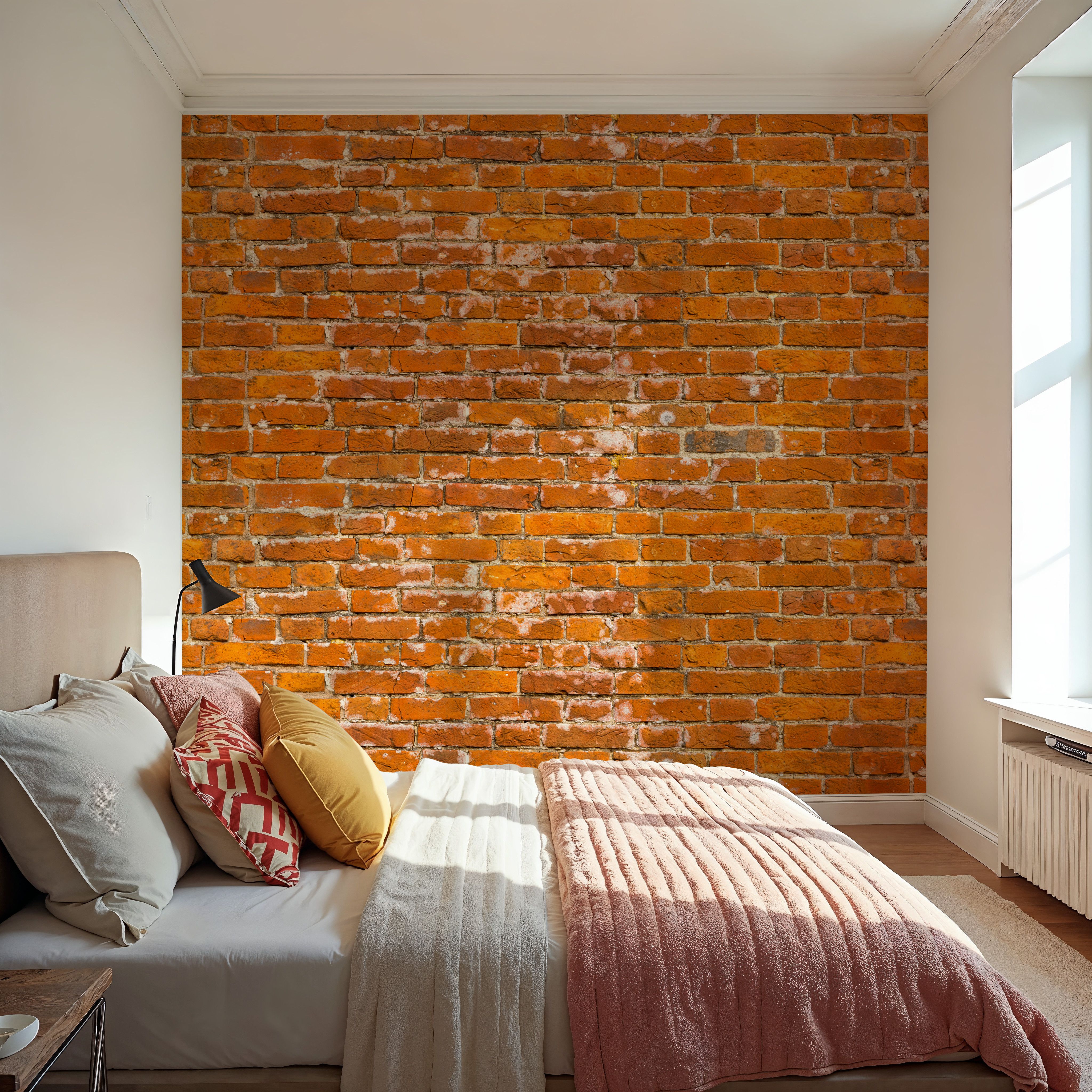 Weathered Red Brick Wall