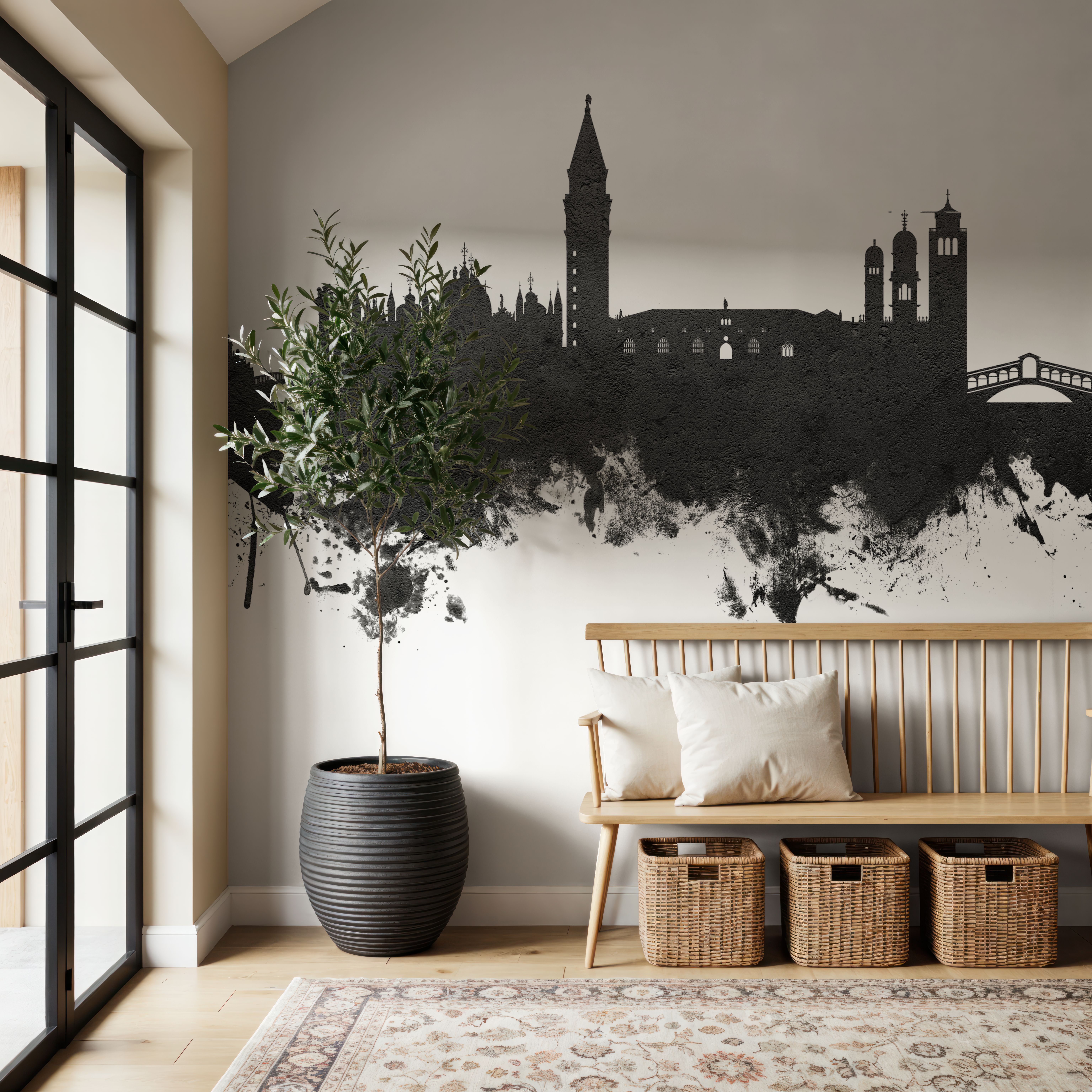 Venice Itay Skyline Black & White