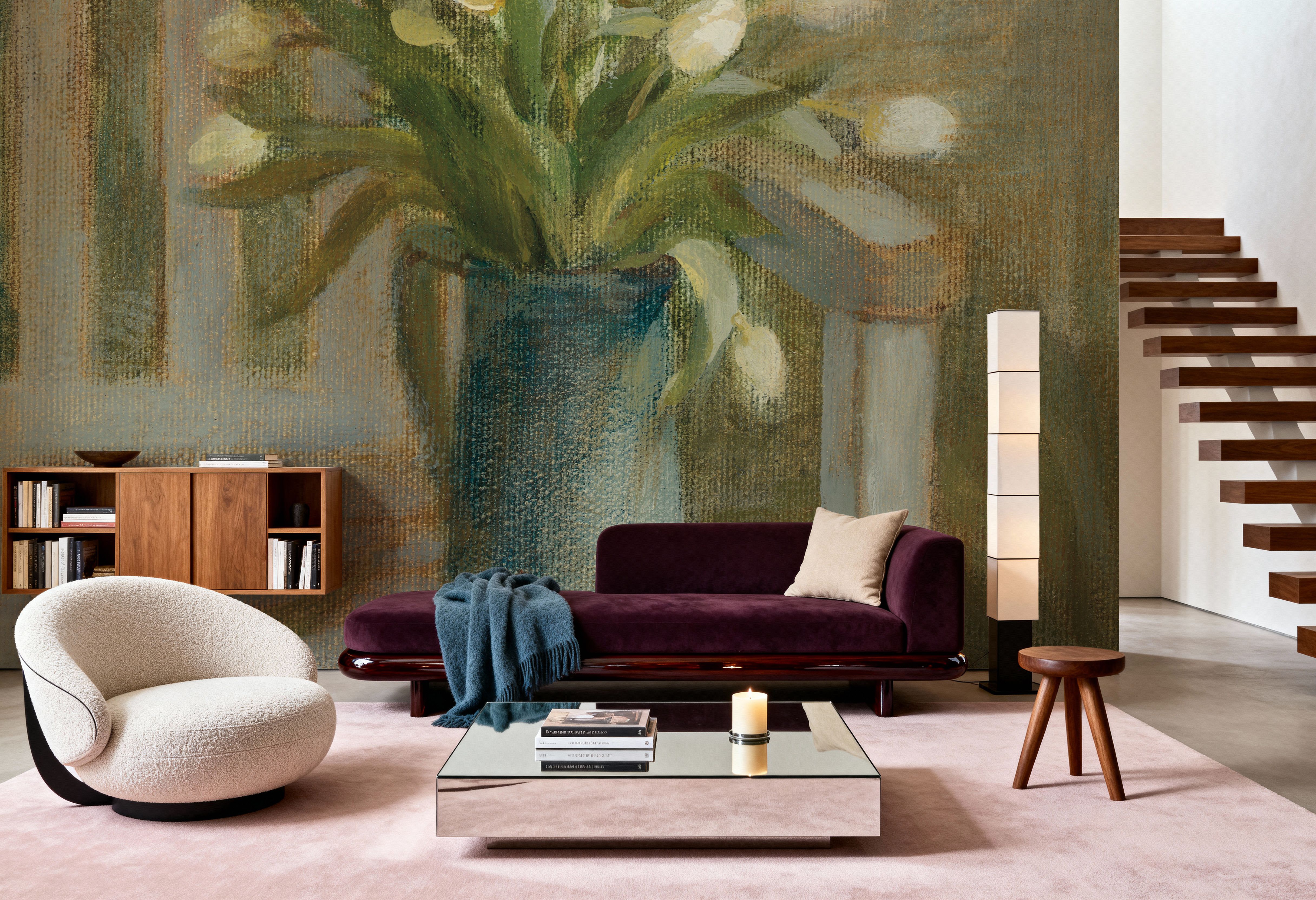 Tulip Bouquet on Bench