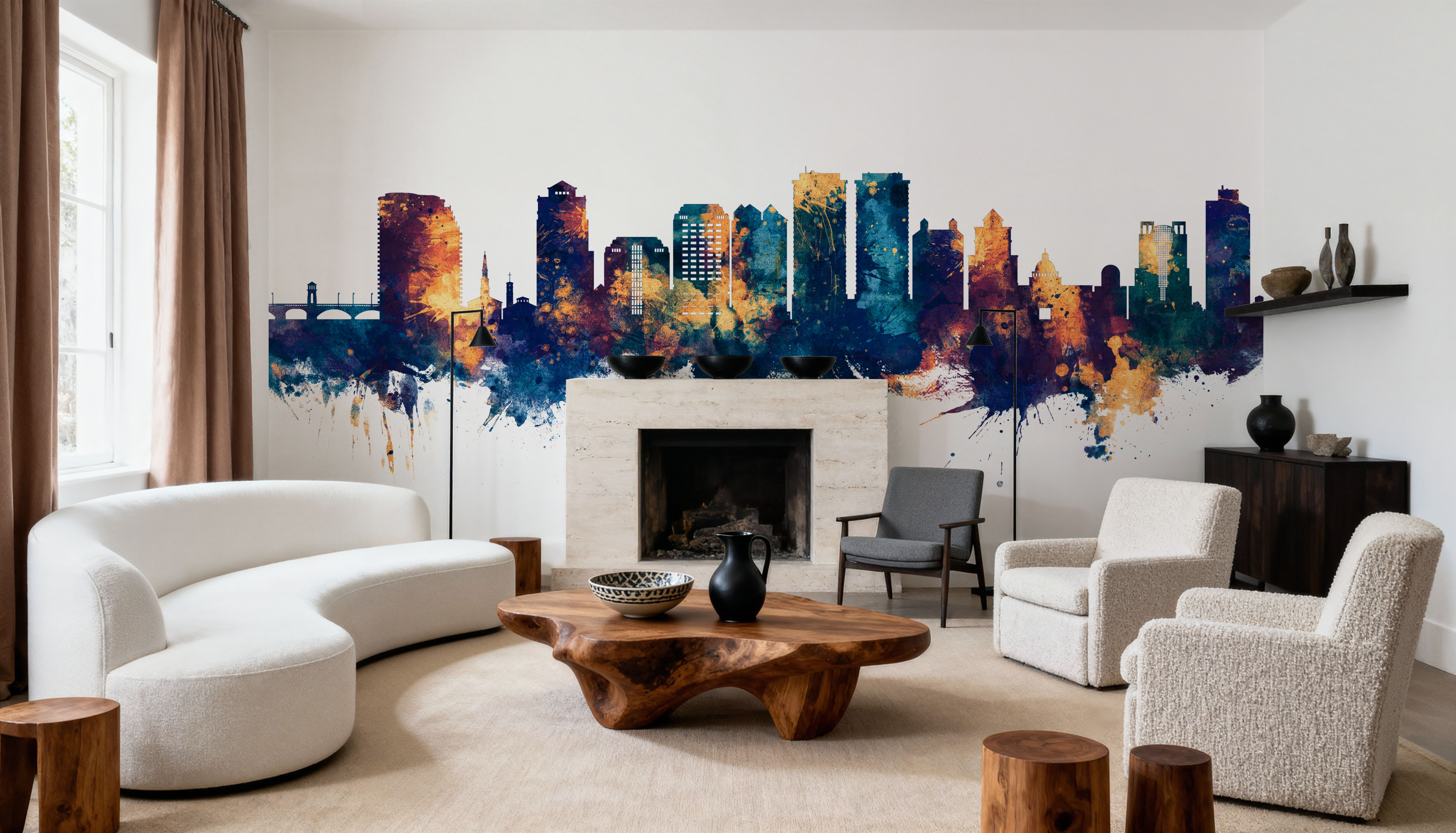 West Palm Beach Florida Skyline Blue & Bronze
