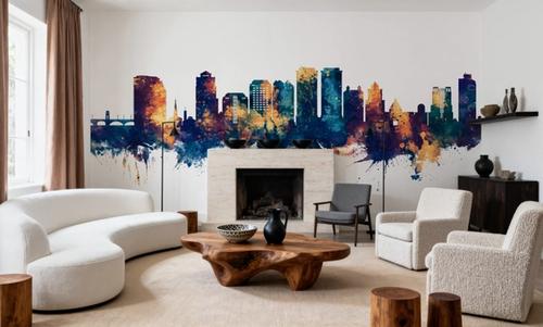 West Palm Beach Florida Skyline Blue & Bronze