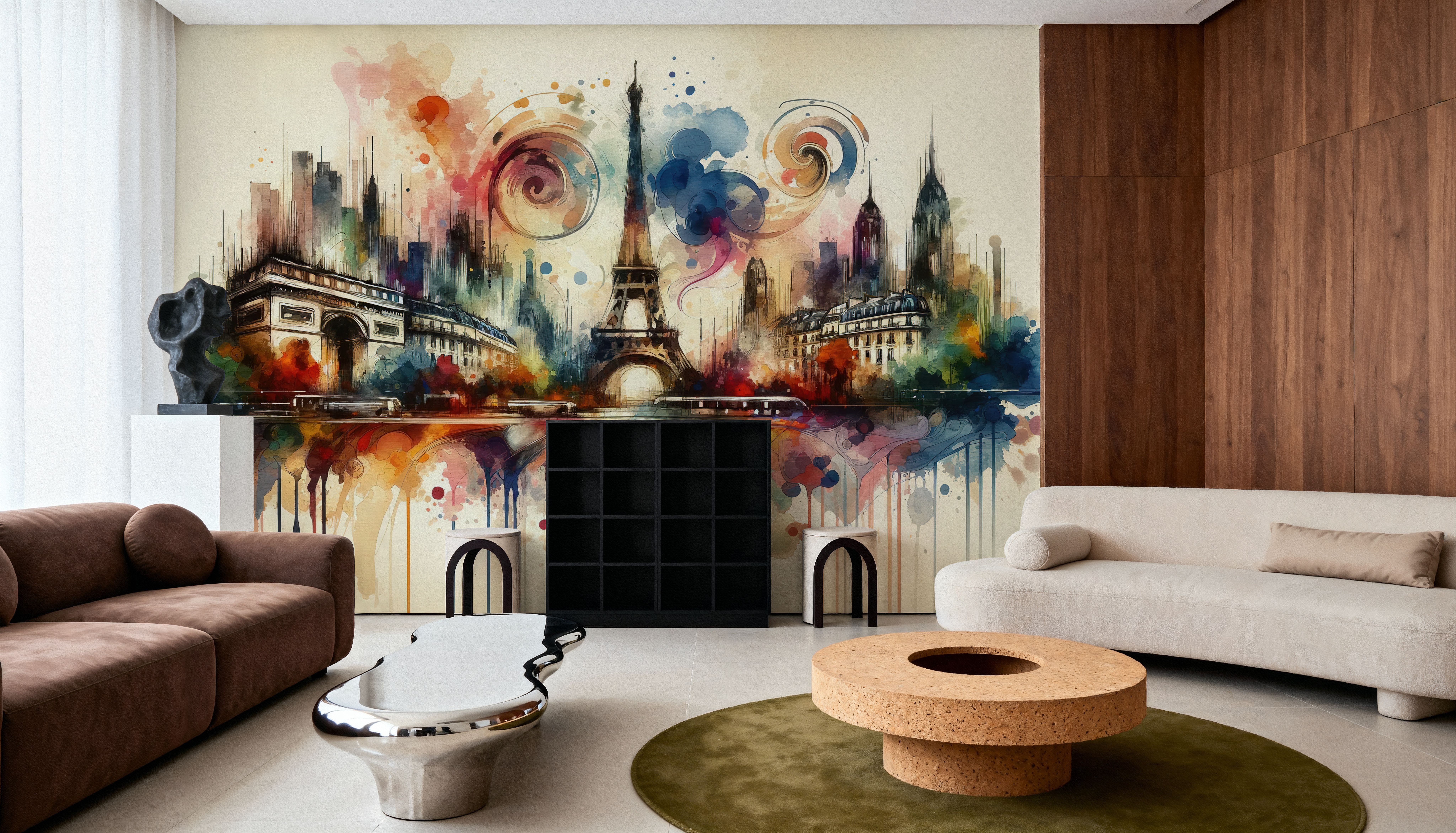 Watercolor Skyline Paris I, Wallpaper