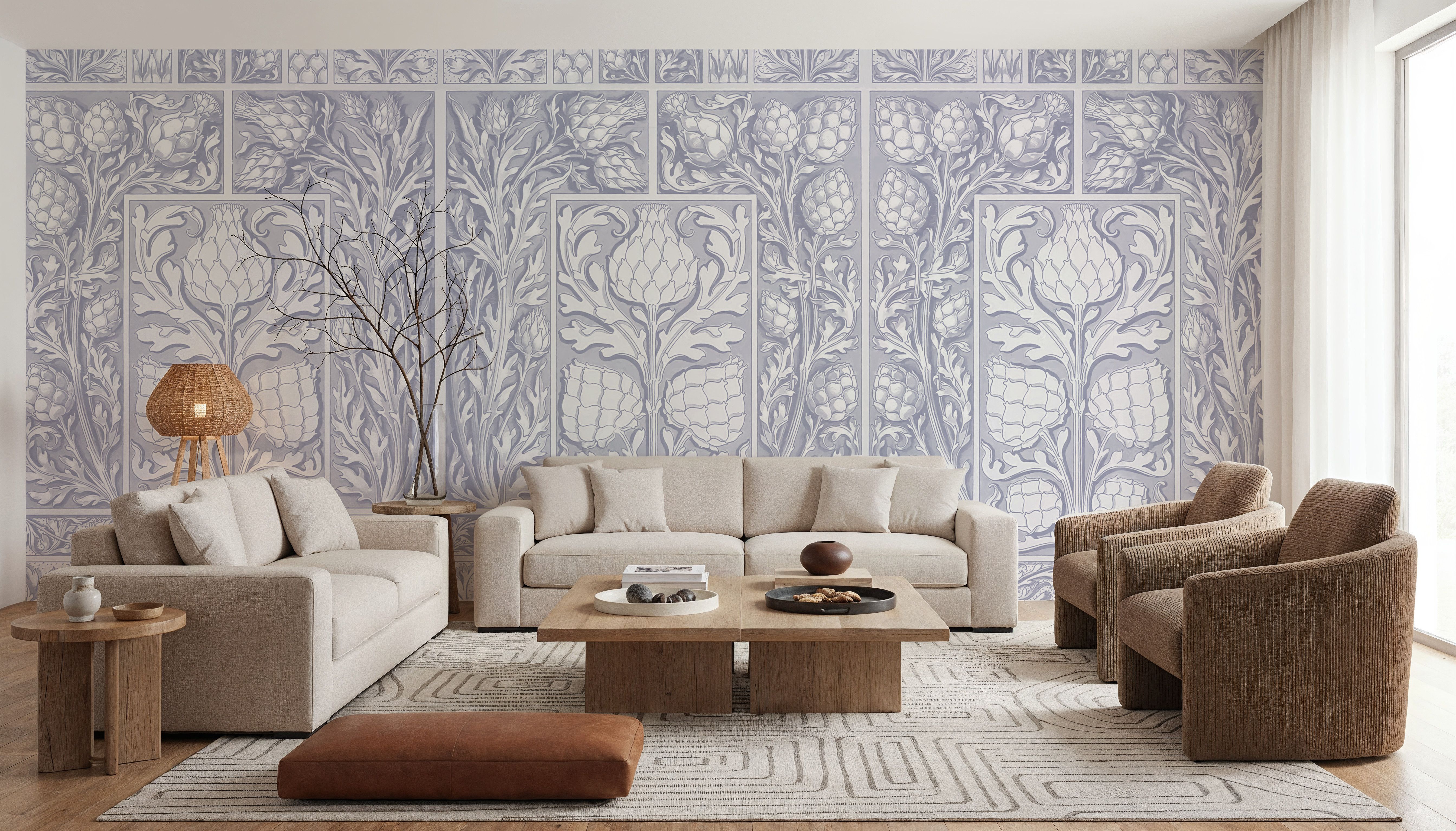 Clear Thistle Wall Blue
