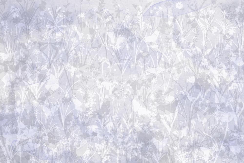 Herbals and Butterflies Double Silhouette Blue