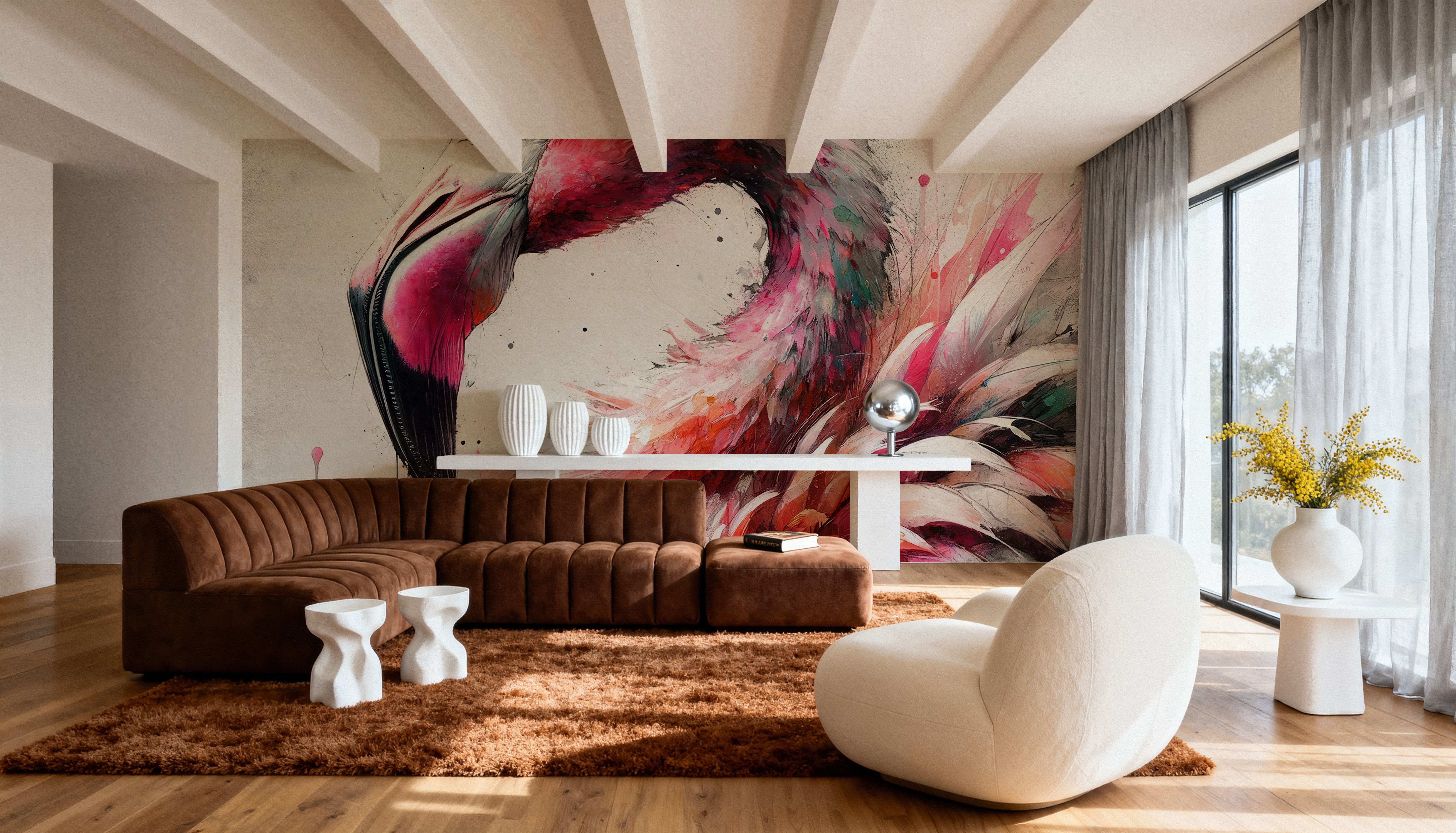 Watercolor Flamingo, Wallpaper