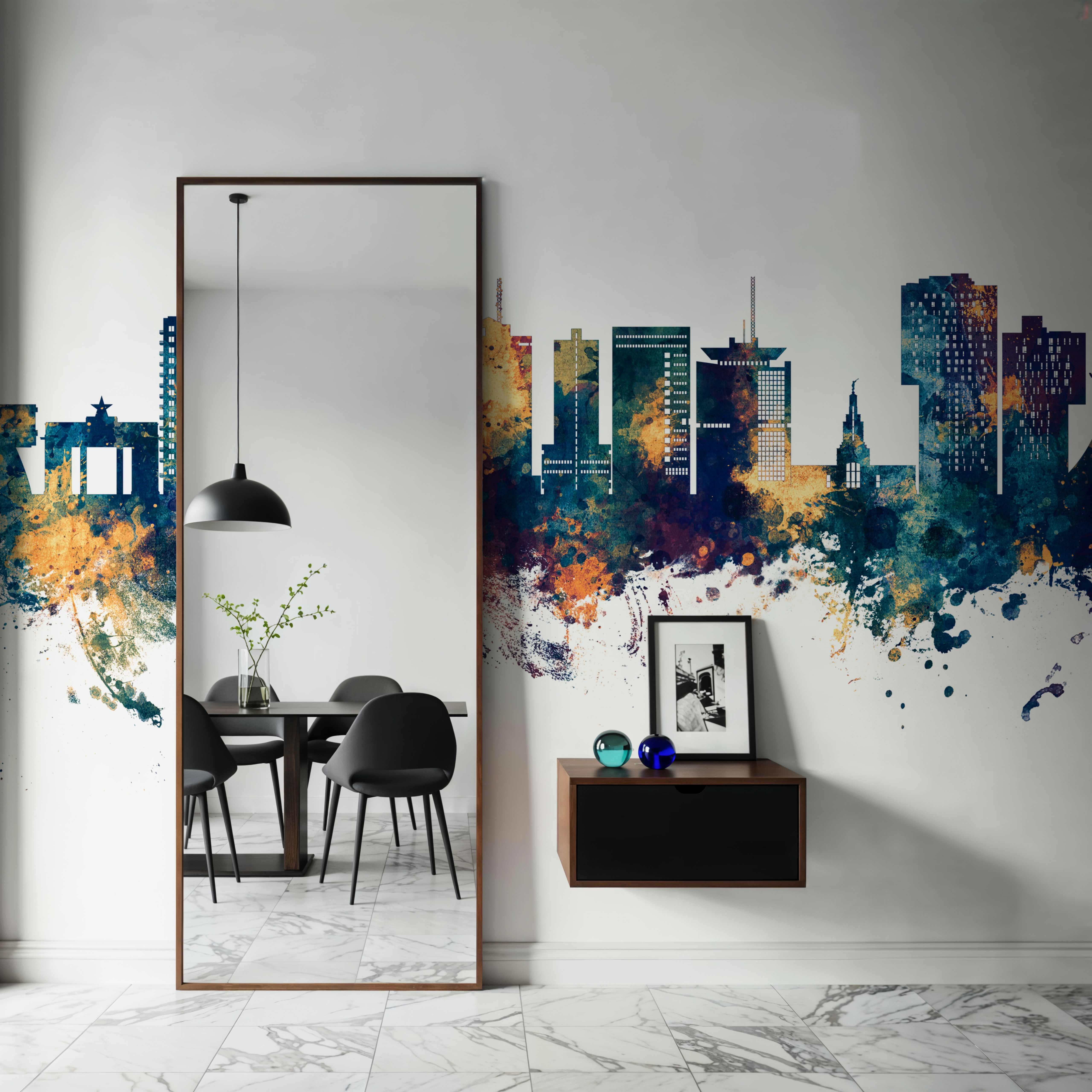 Accra Ghana Skyline Blue & Bronze