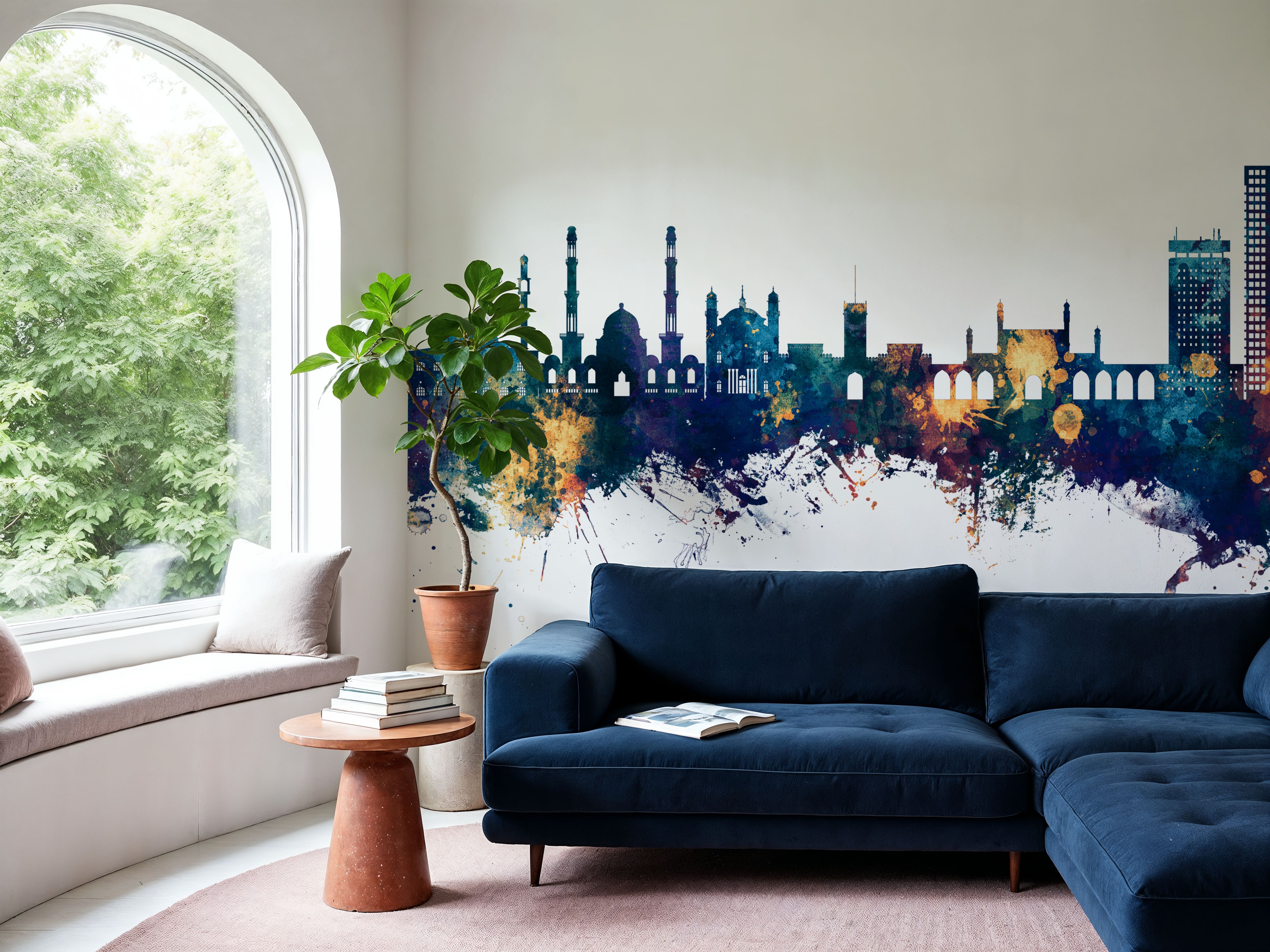 Kabul Afghanistan Skyline Blue & Bronze