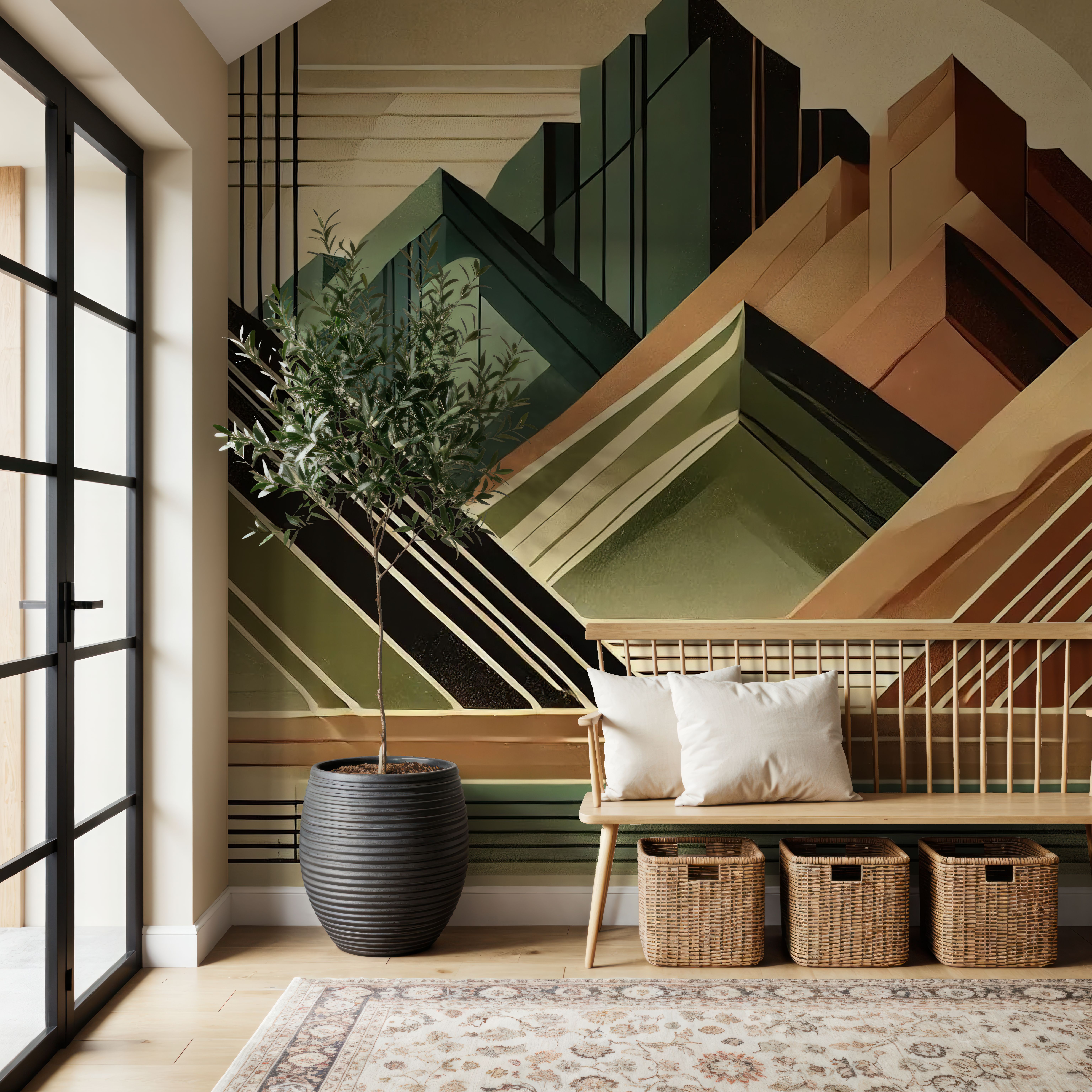 Elegant Art Deco Mountain Peaks