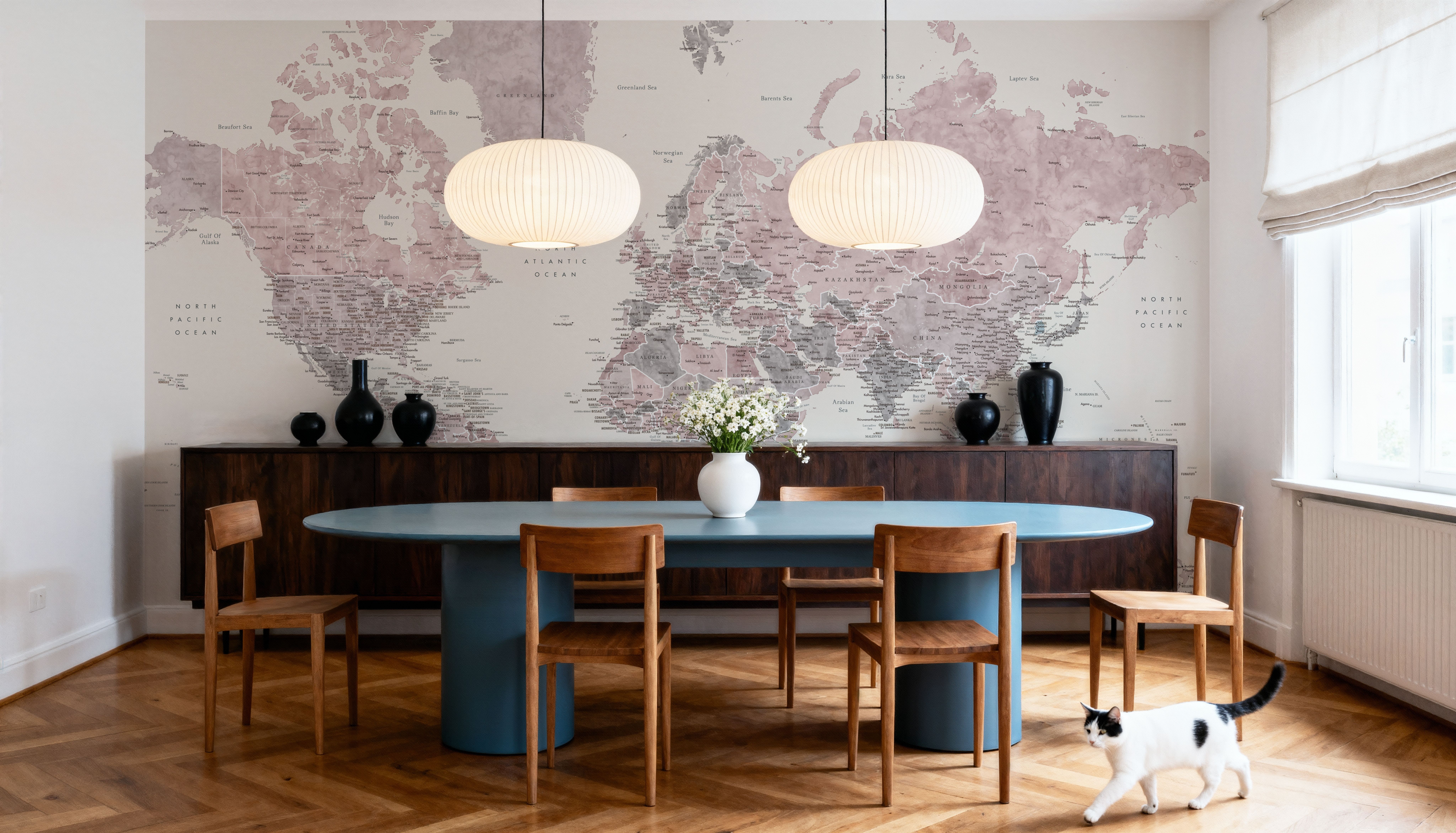 World Map Cities - Madelia, Papier peint