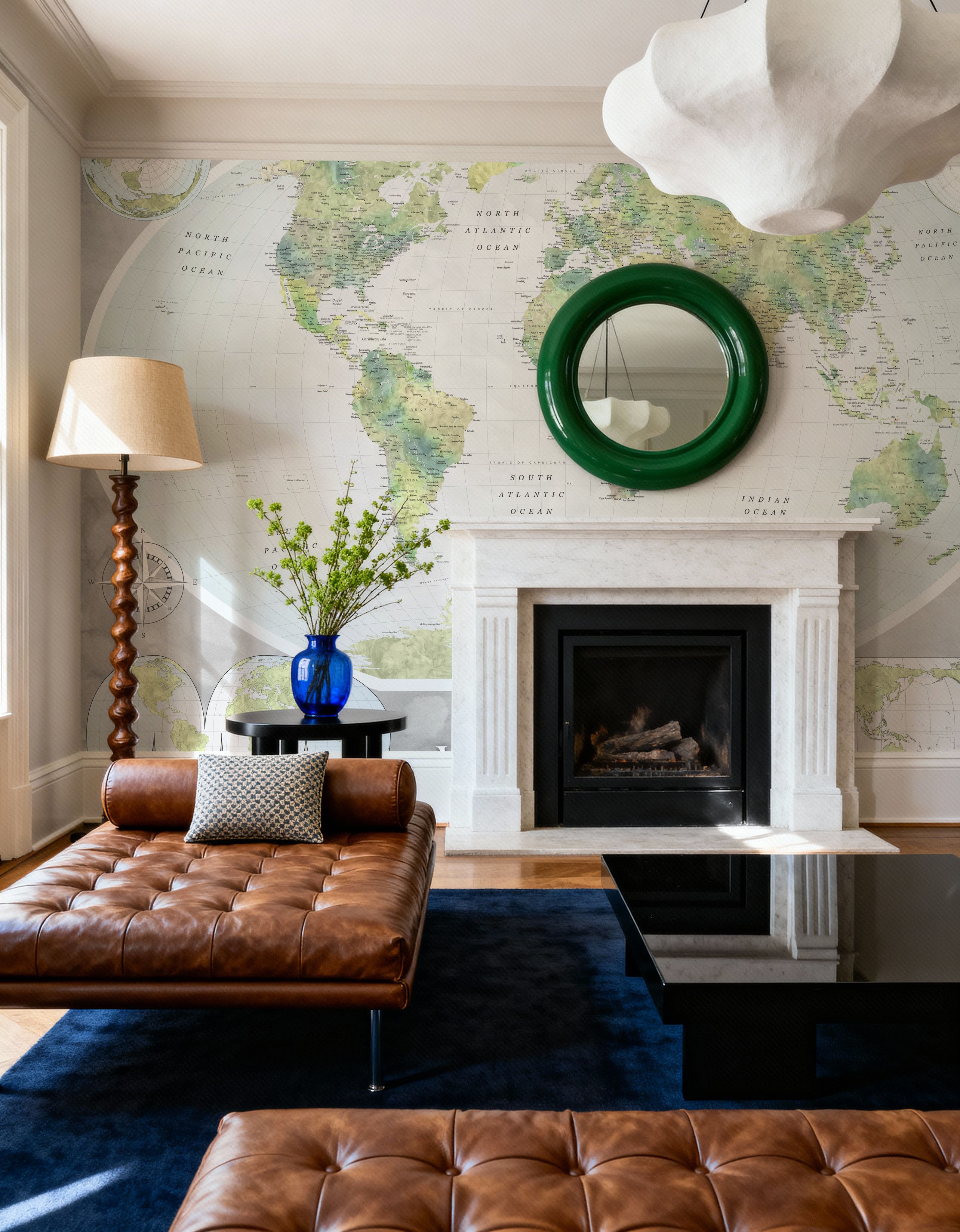 World Map Atlas Green