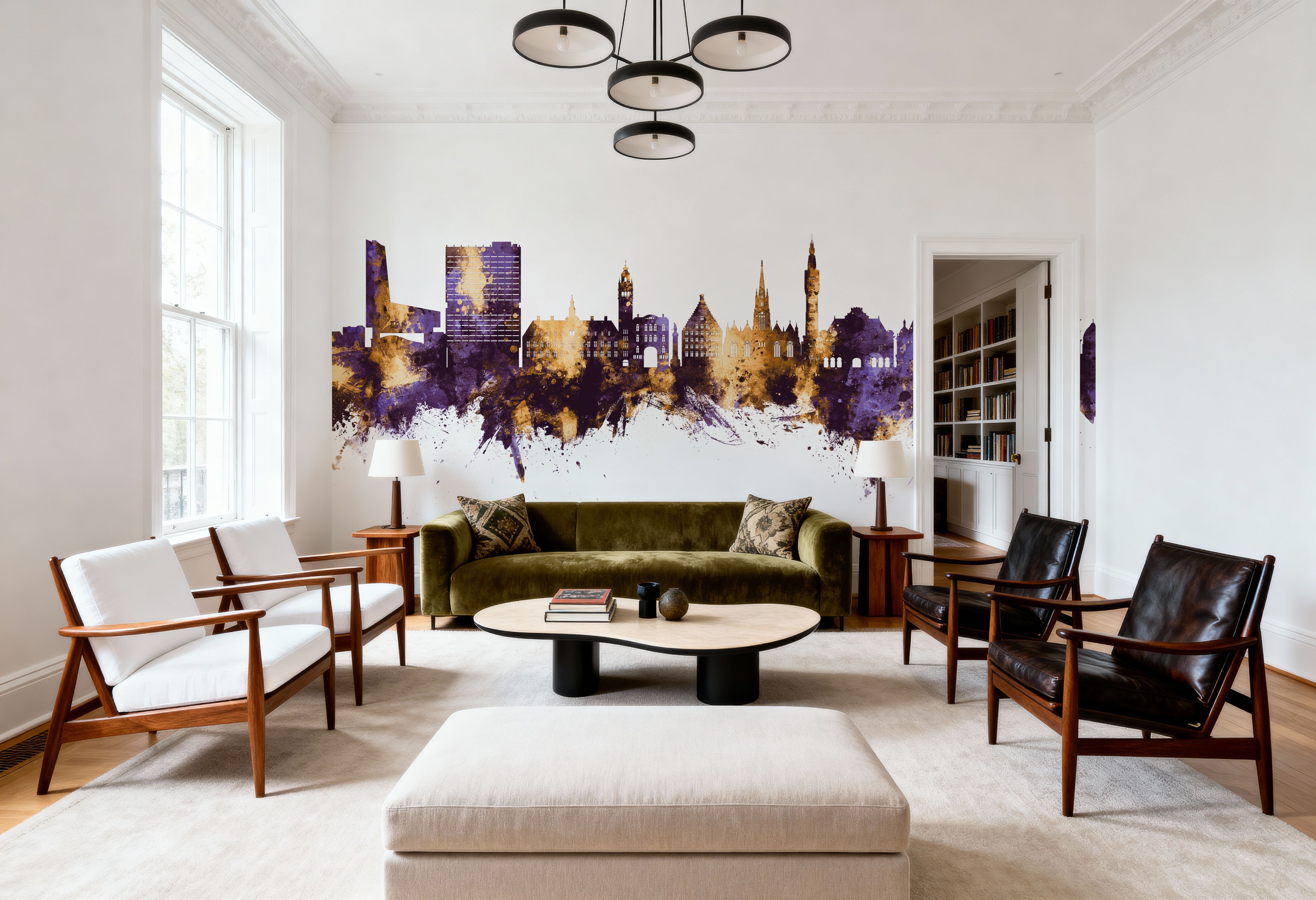 Lille France Skyline Purple & Gold