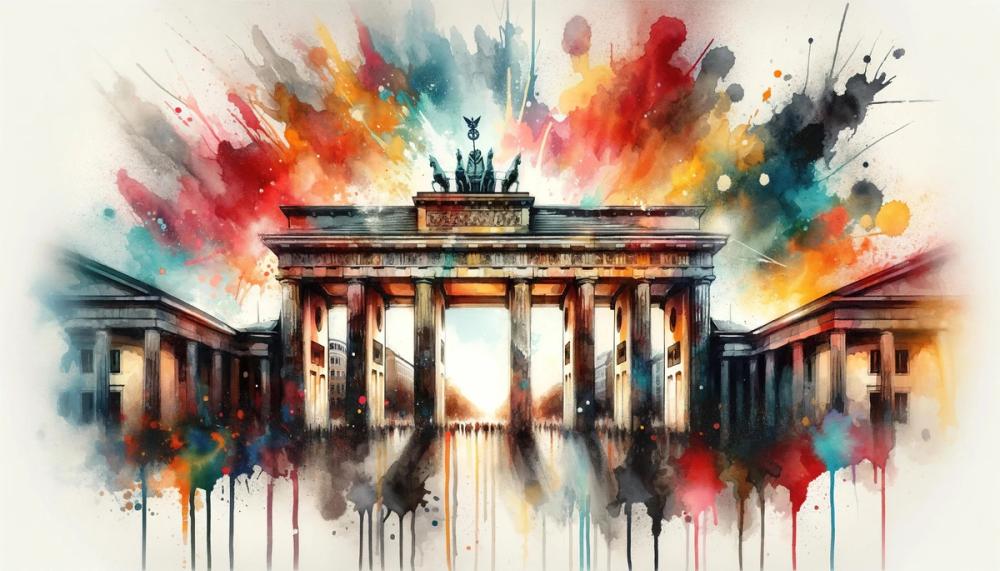 Watercolor Brandenburg Gate In Berlin