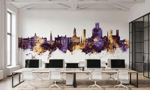 Birkehead England Skyline Purple & Gold