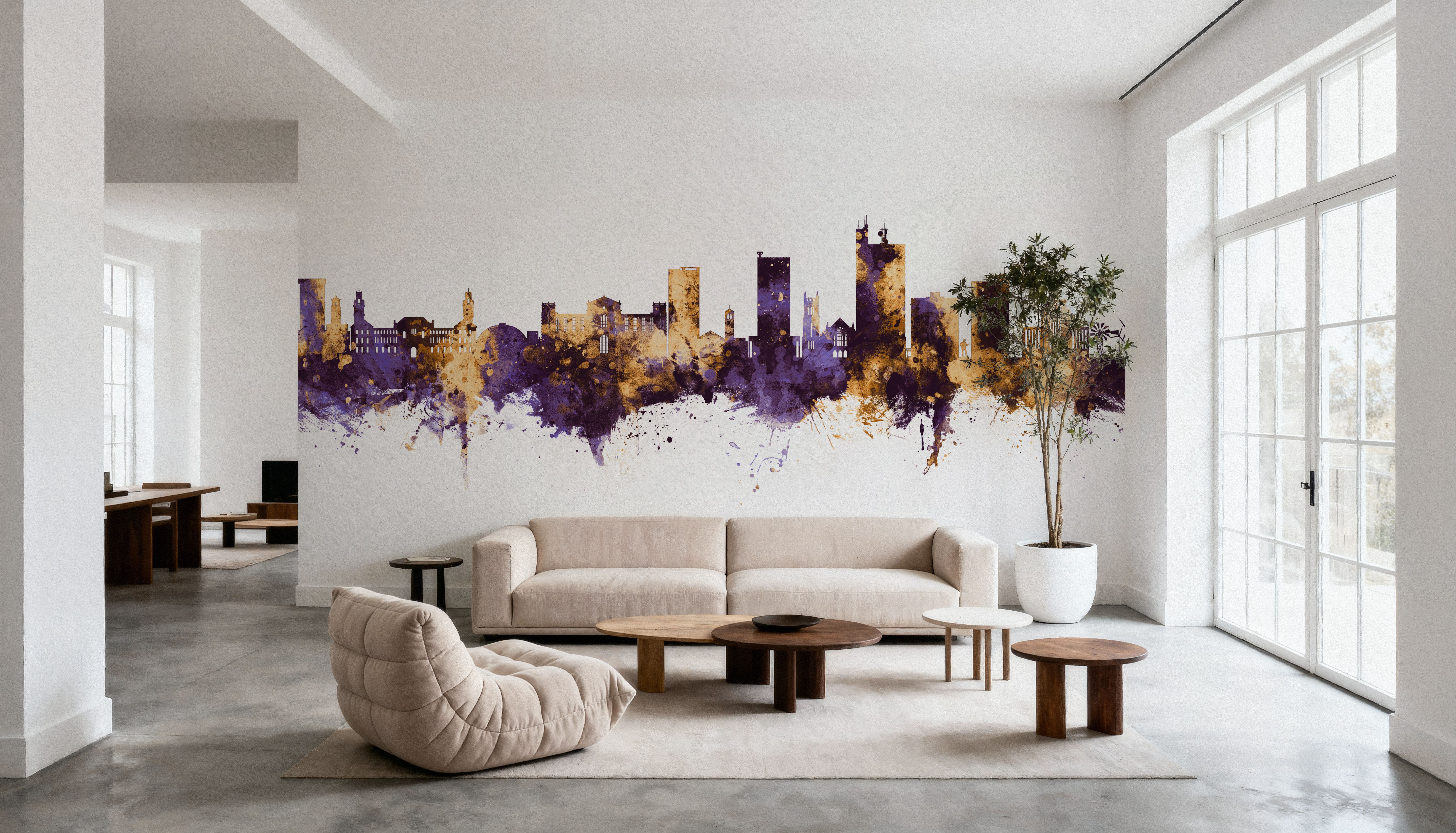 Lubbock Texas Skyline Purple & Gold