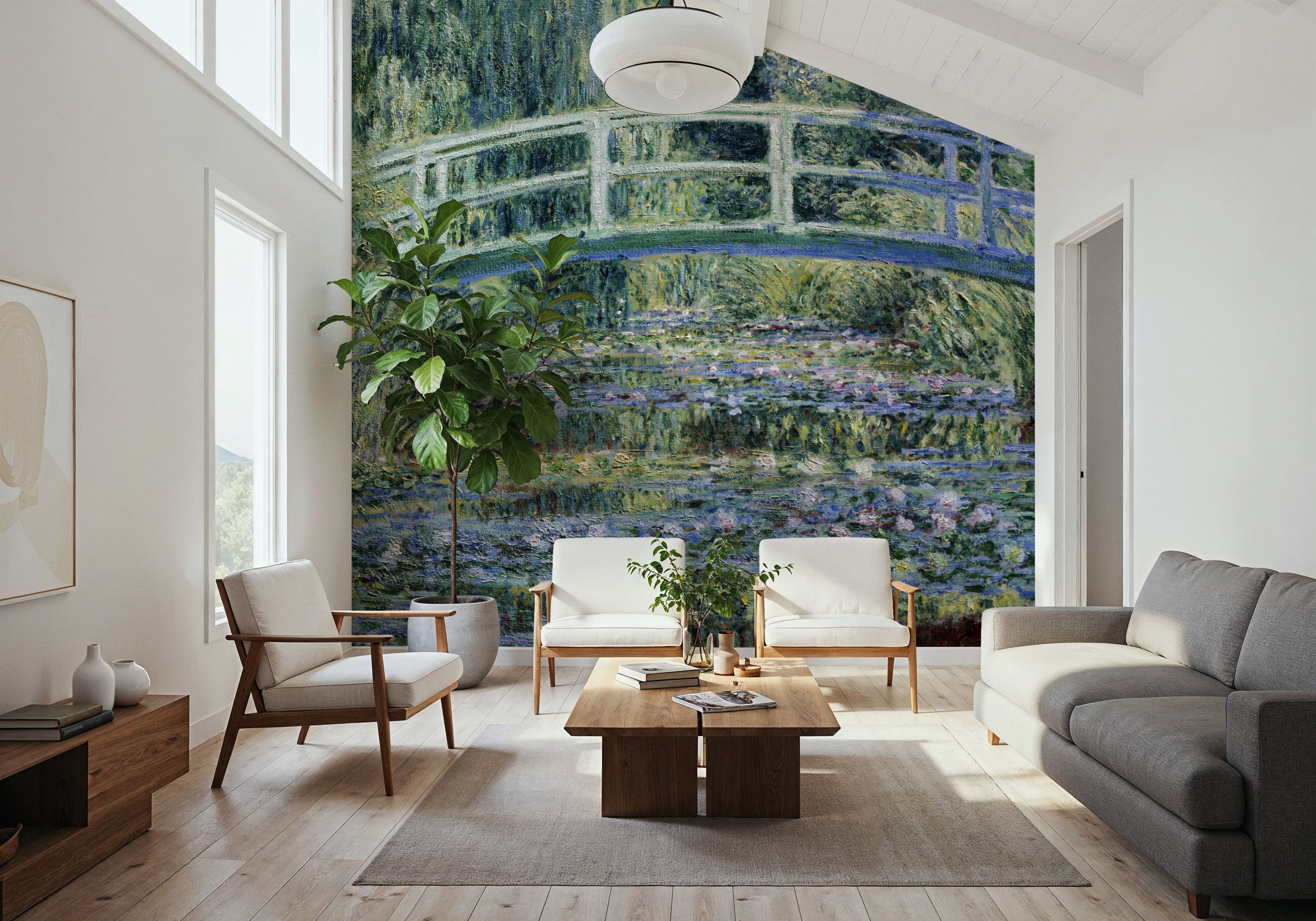 Water Lilies and Japanese Bridge, Wallpaper