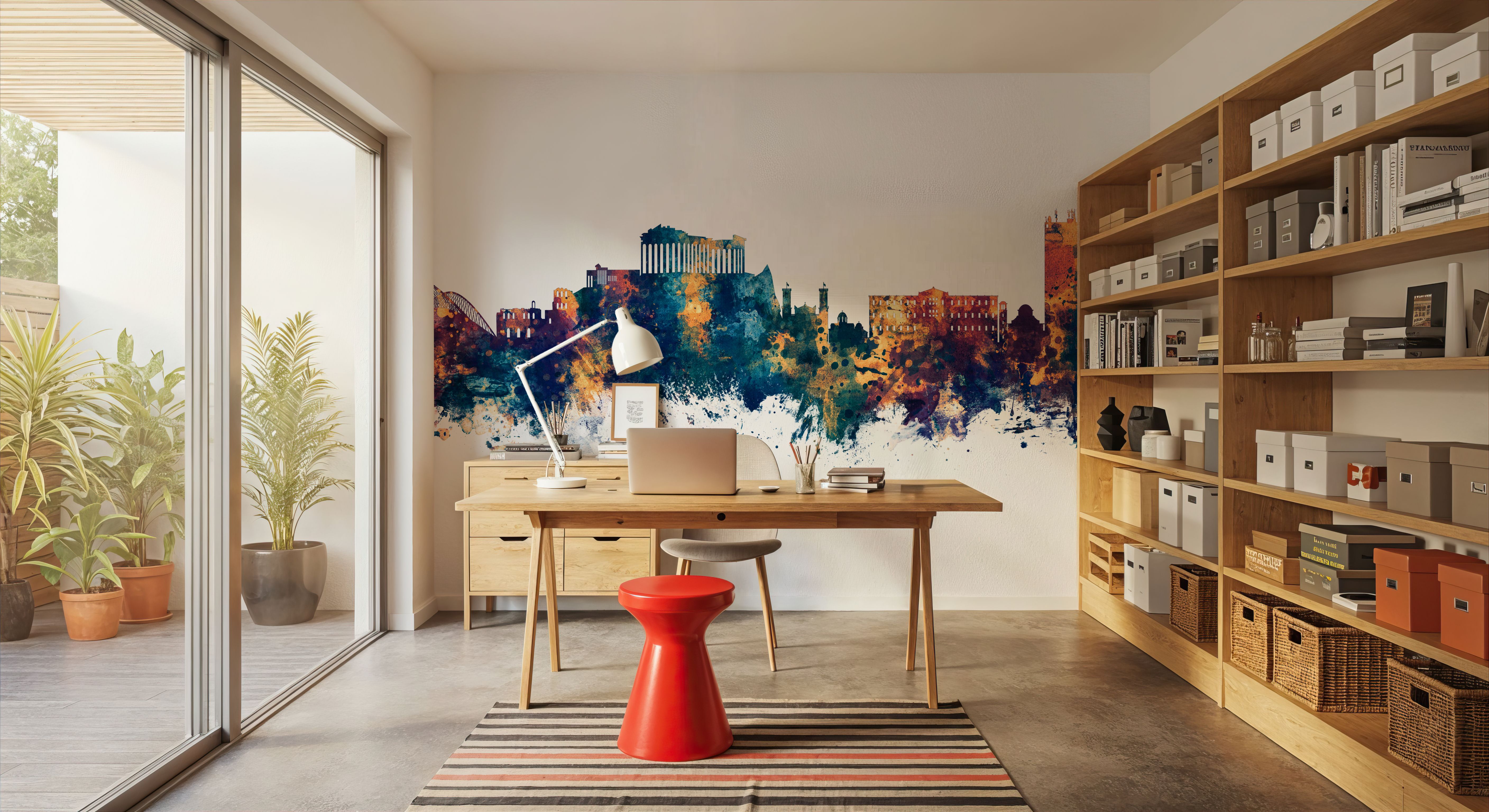 Athens Greece Skyline Blue & Bronze