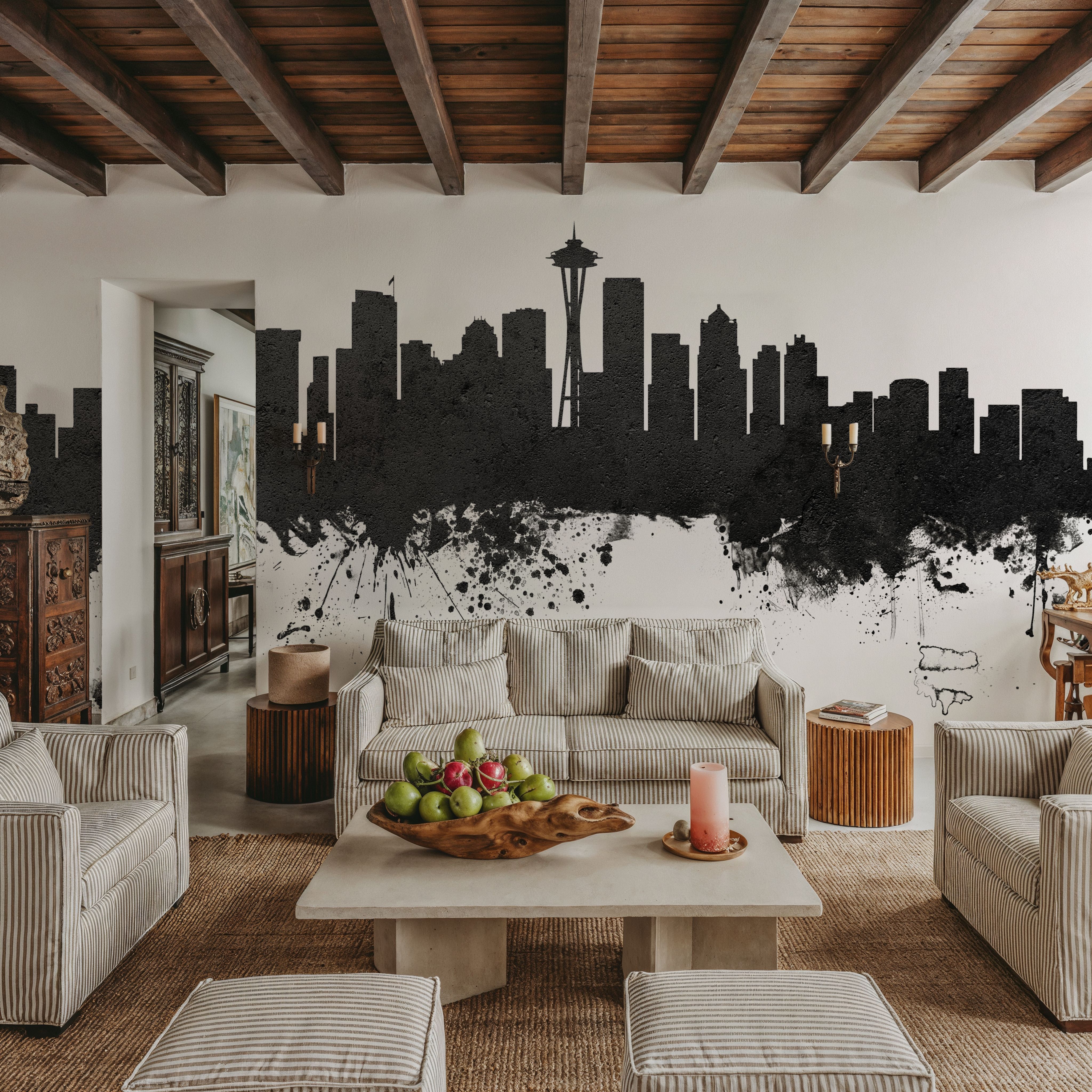 Seattle Skyline Black & White