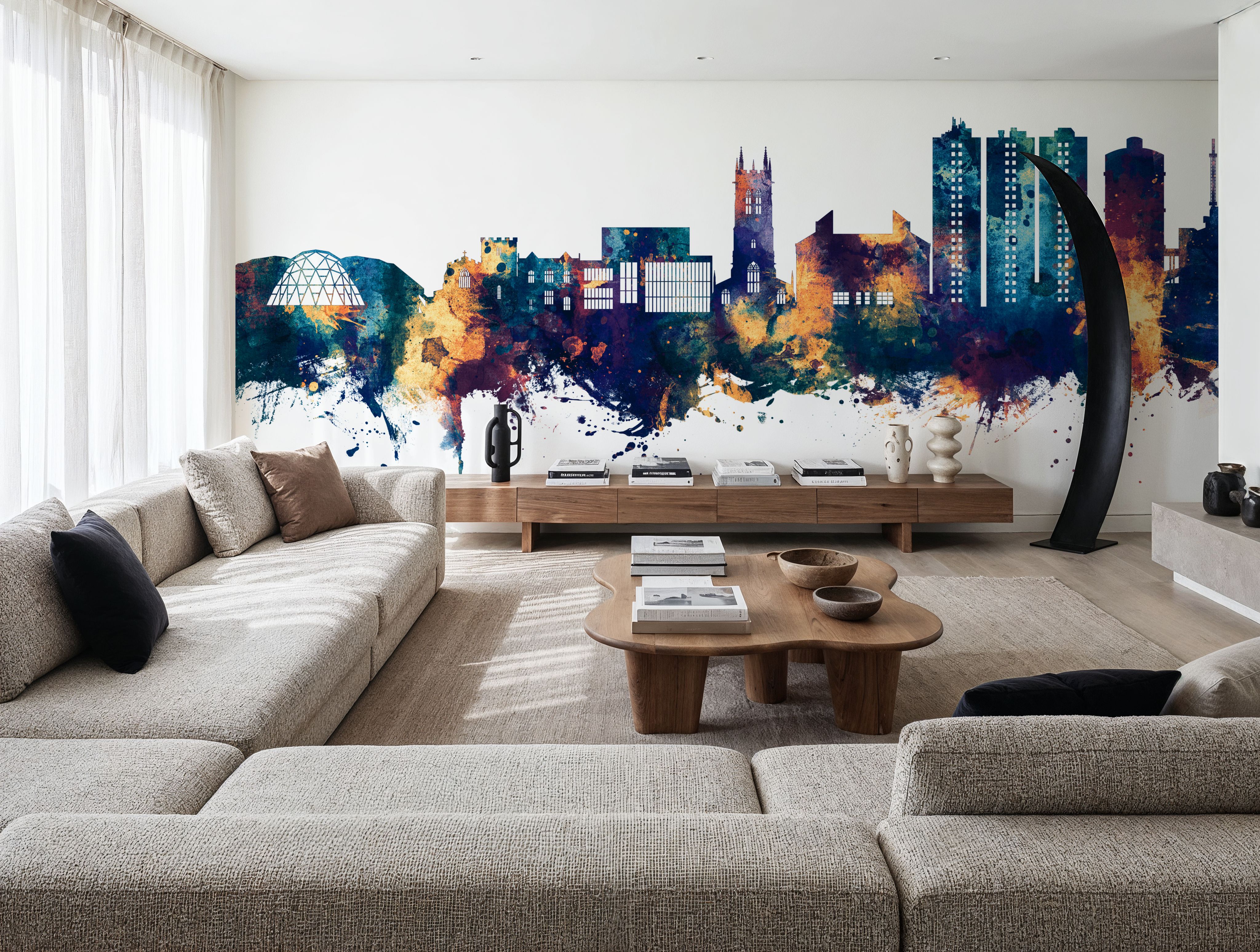 Scunthorpe England Skyline Blue & Bronze