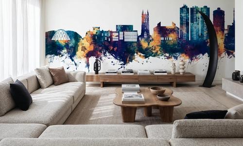 Scunthorpe England Skyline Blue & Bronze