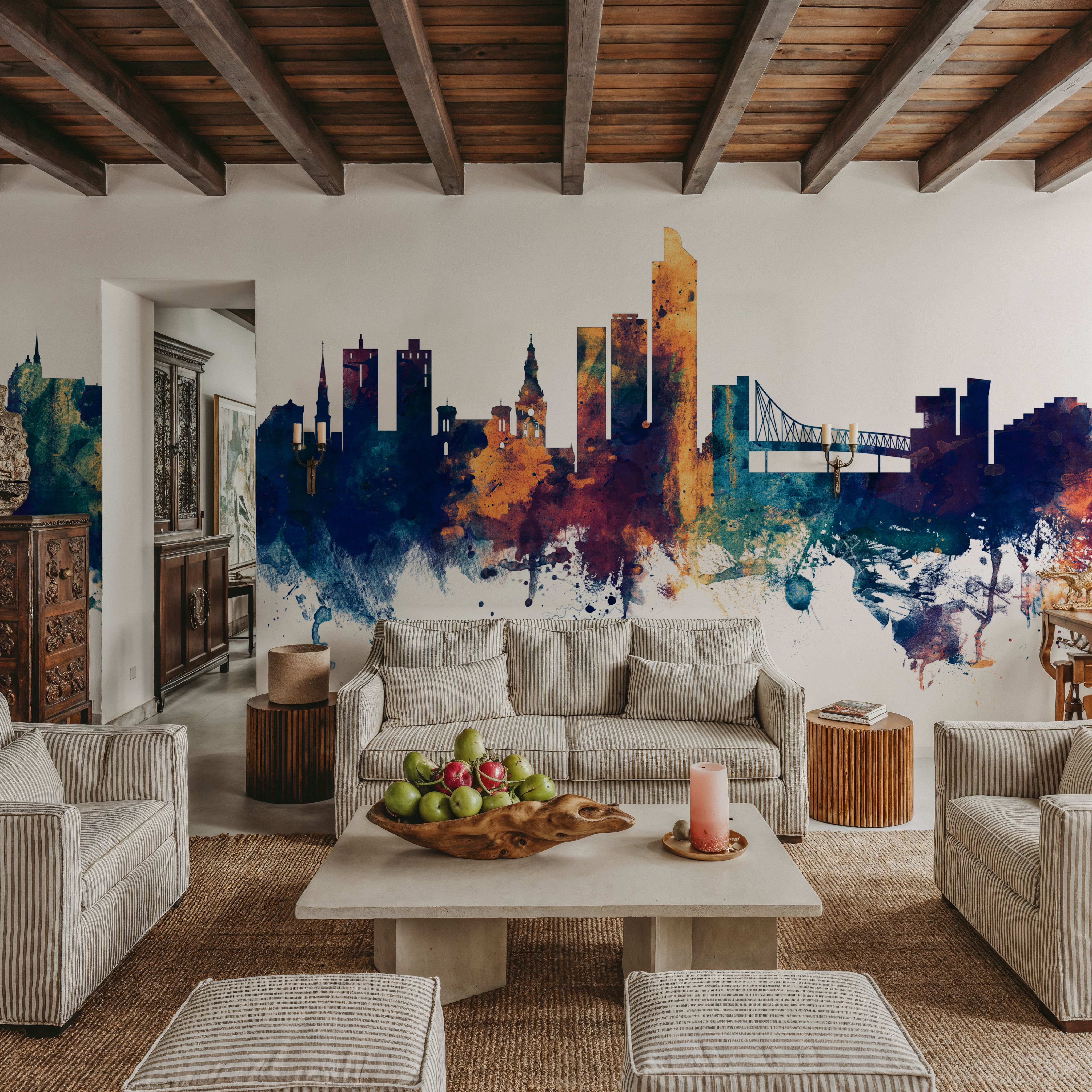 Oslo Skyline Blue & Bronze