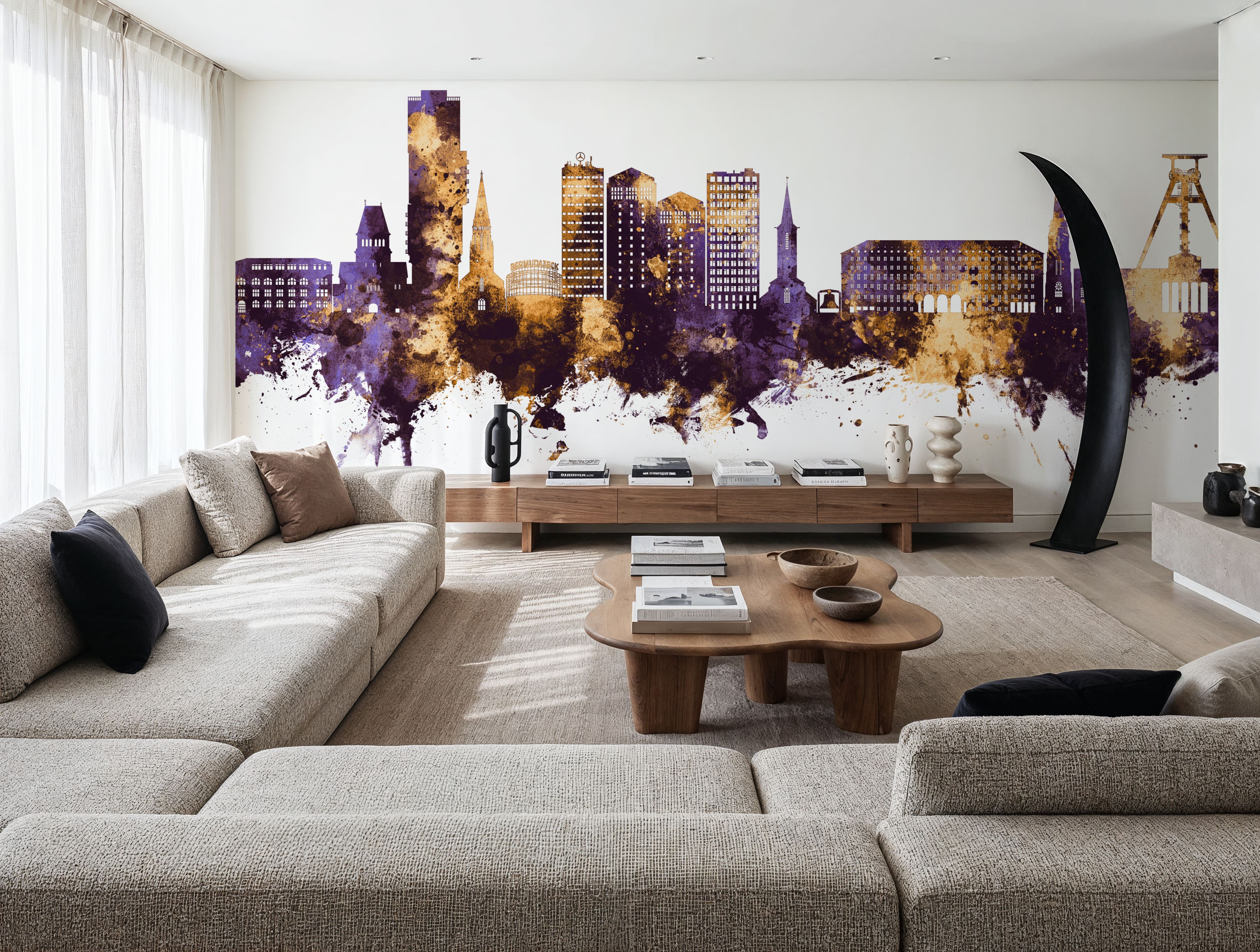 Bochum Germany Skyline Purple & Gold