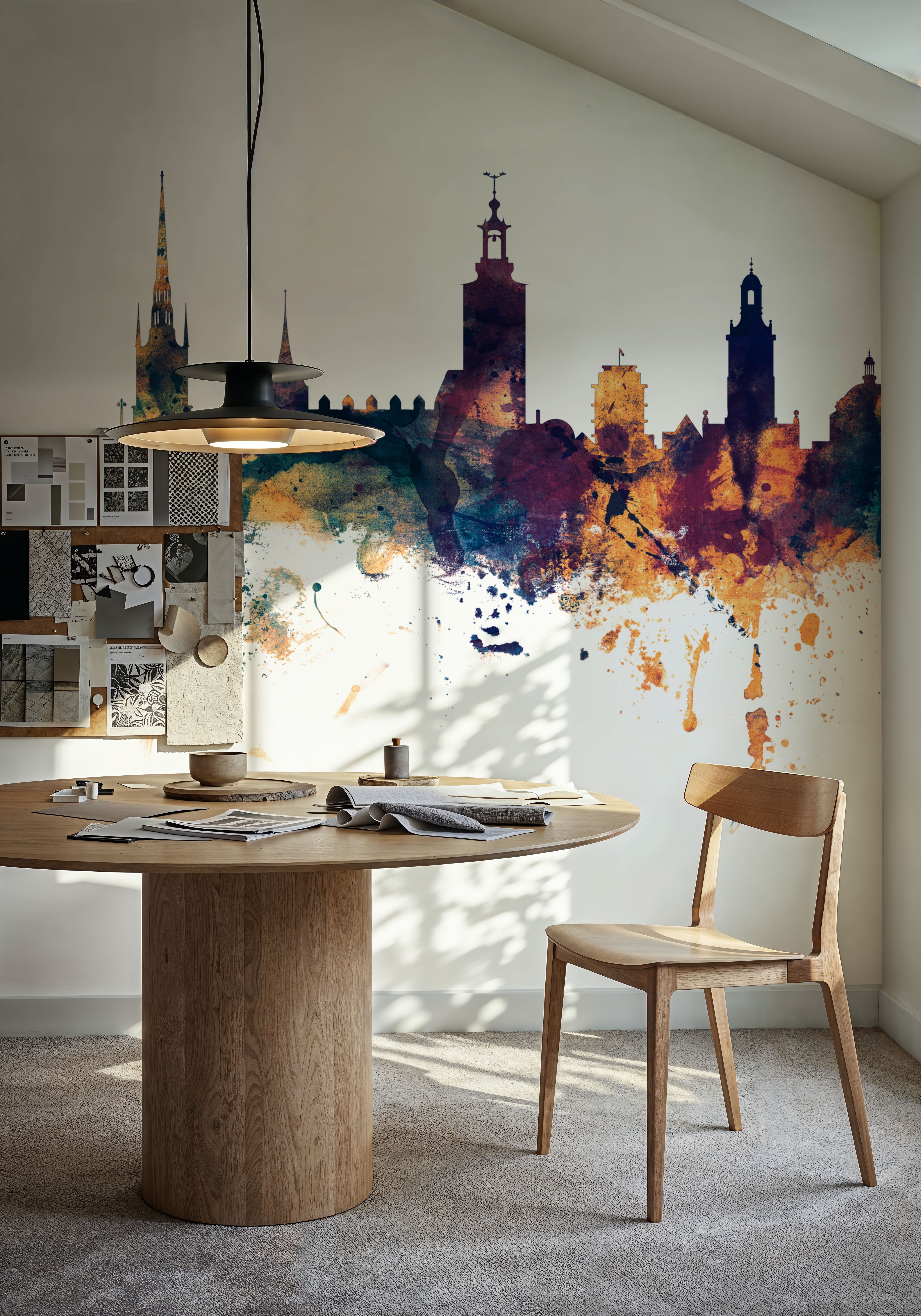 Stockholm Skyline Blue & Bronze