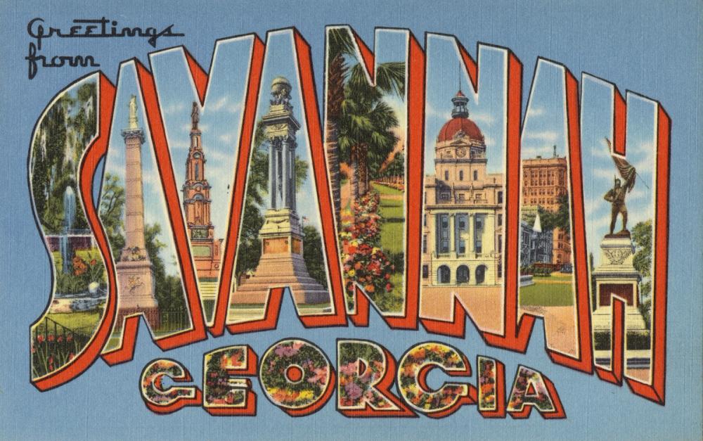 Greetings from Savannah - Screenprint Postcard