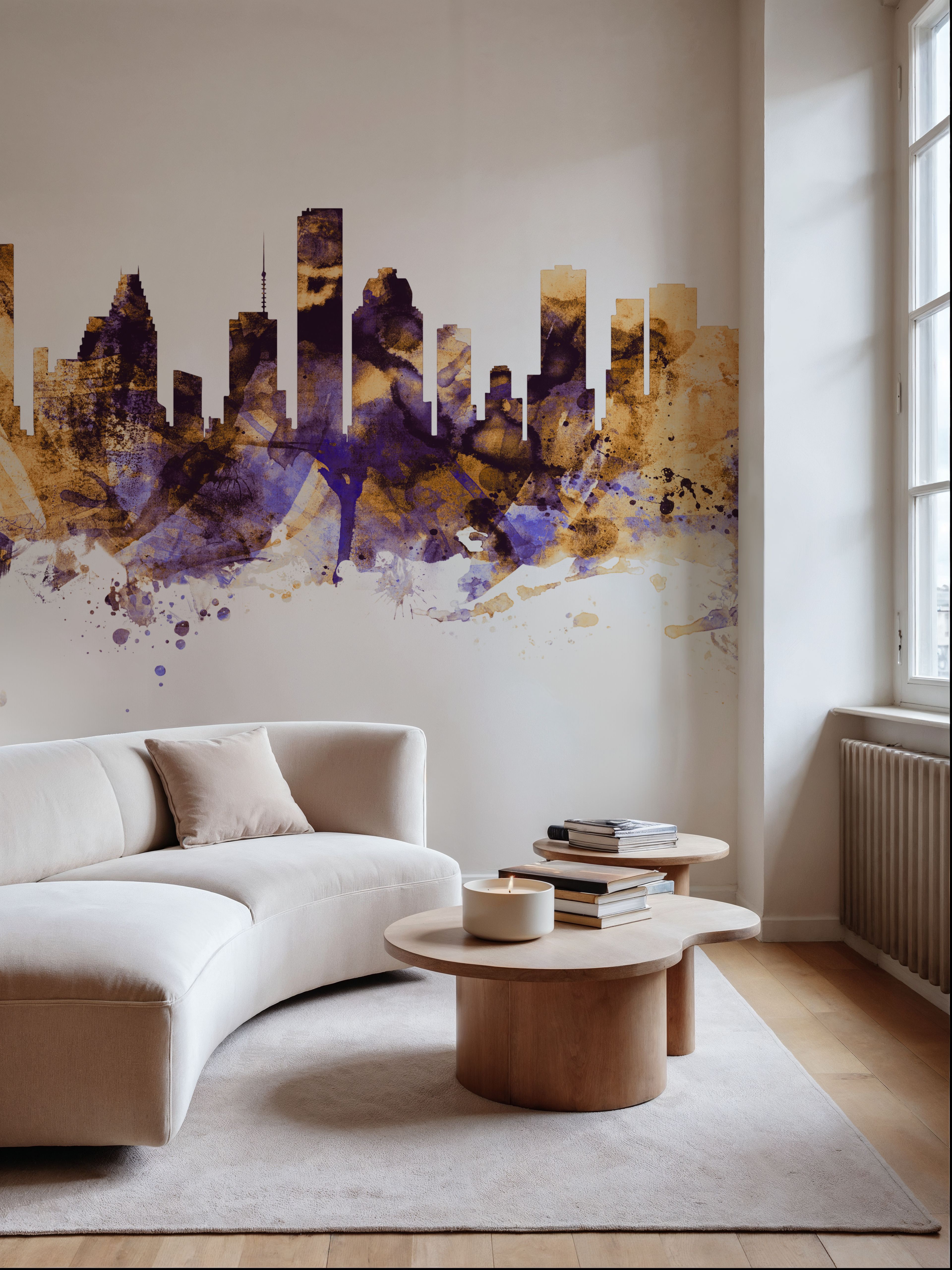 Houston Skyline Purple & Gold