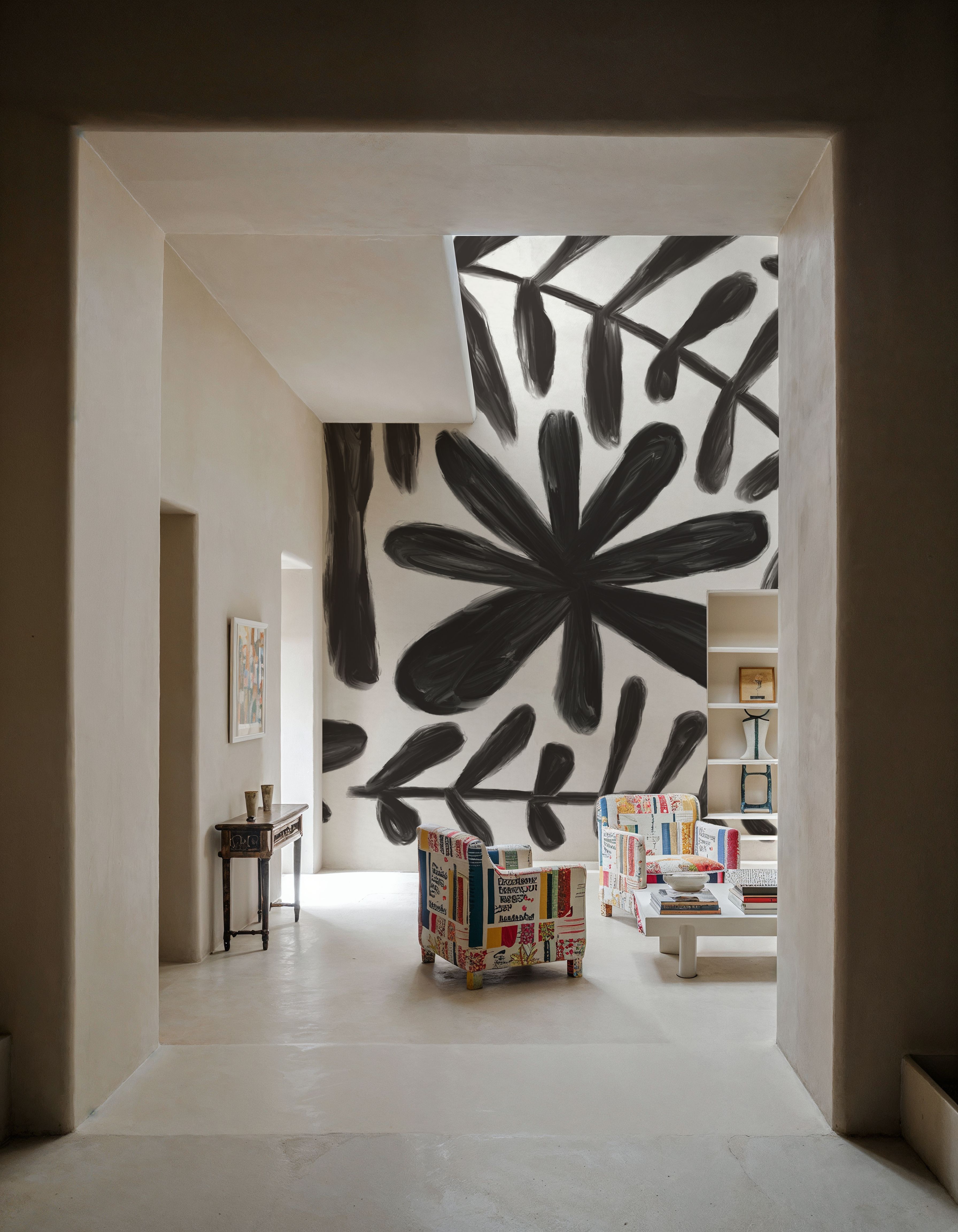 Fern and Flower Black