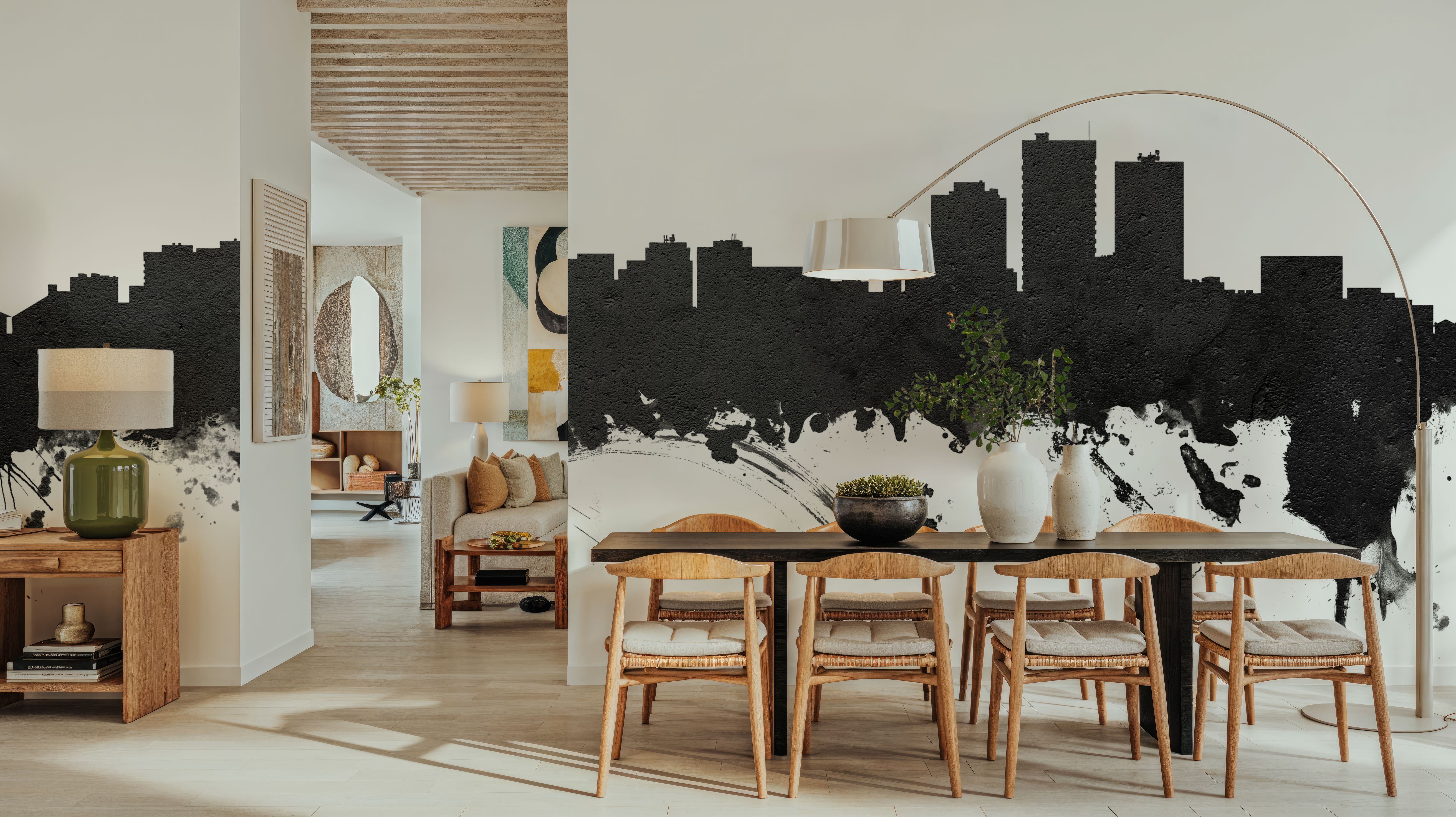 Anchorage Alaska Skyline Black & White