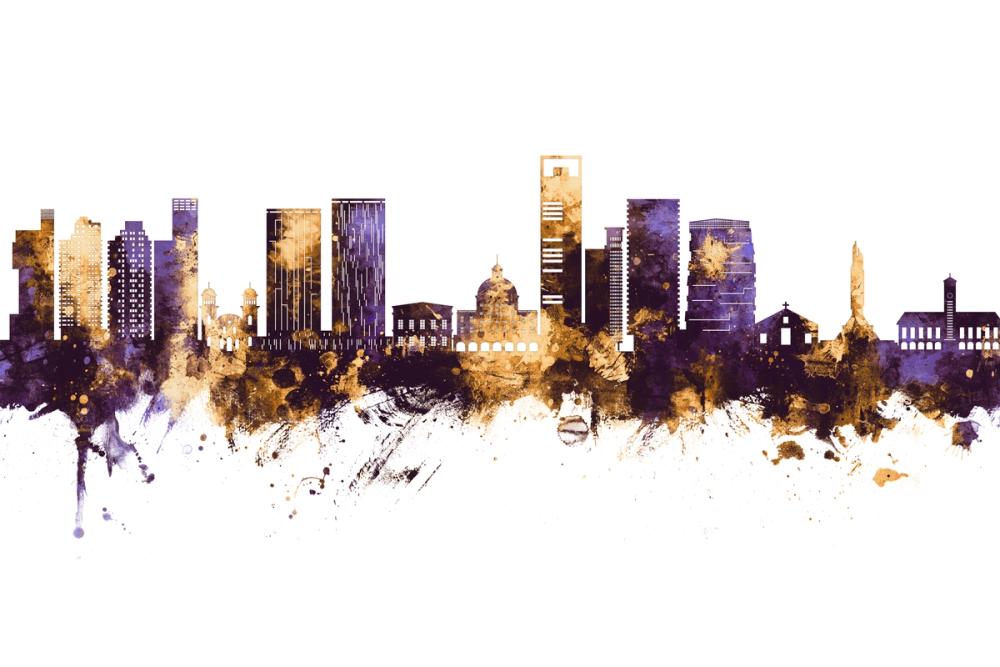 Luanda Skyline Purple & Gold