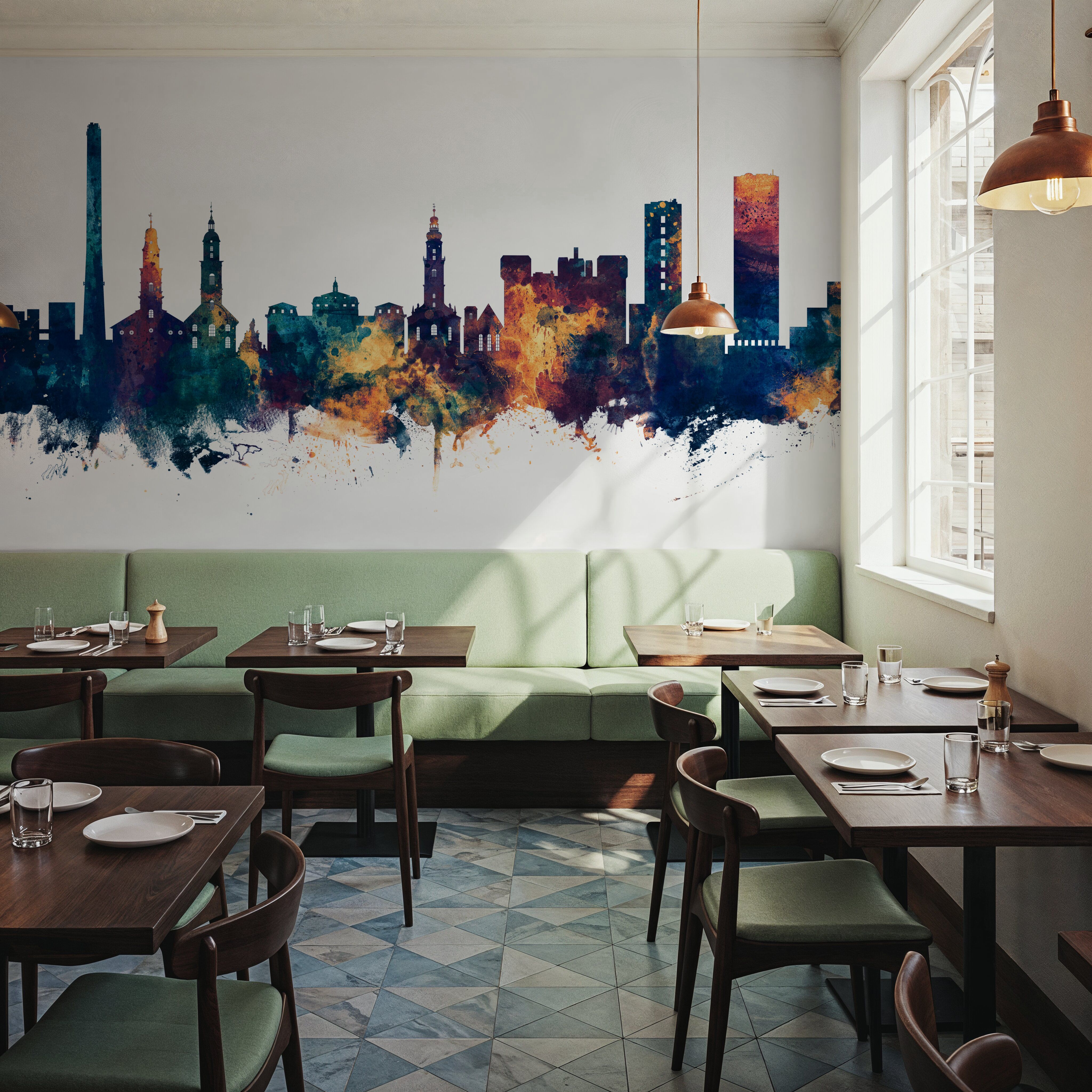 Erlangen Germany Skyline Blue & Bronze