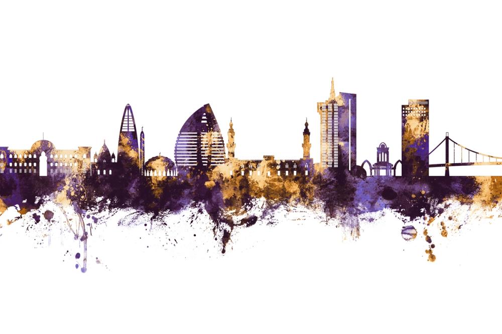 Khartoum Sudan Skyline Purple & Gold