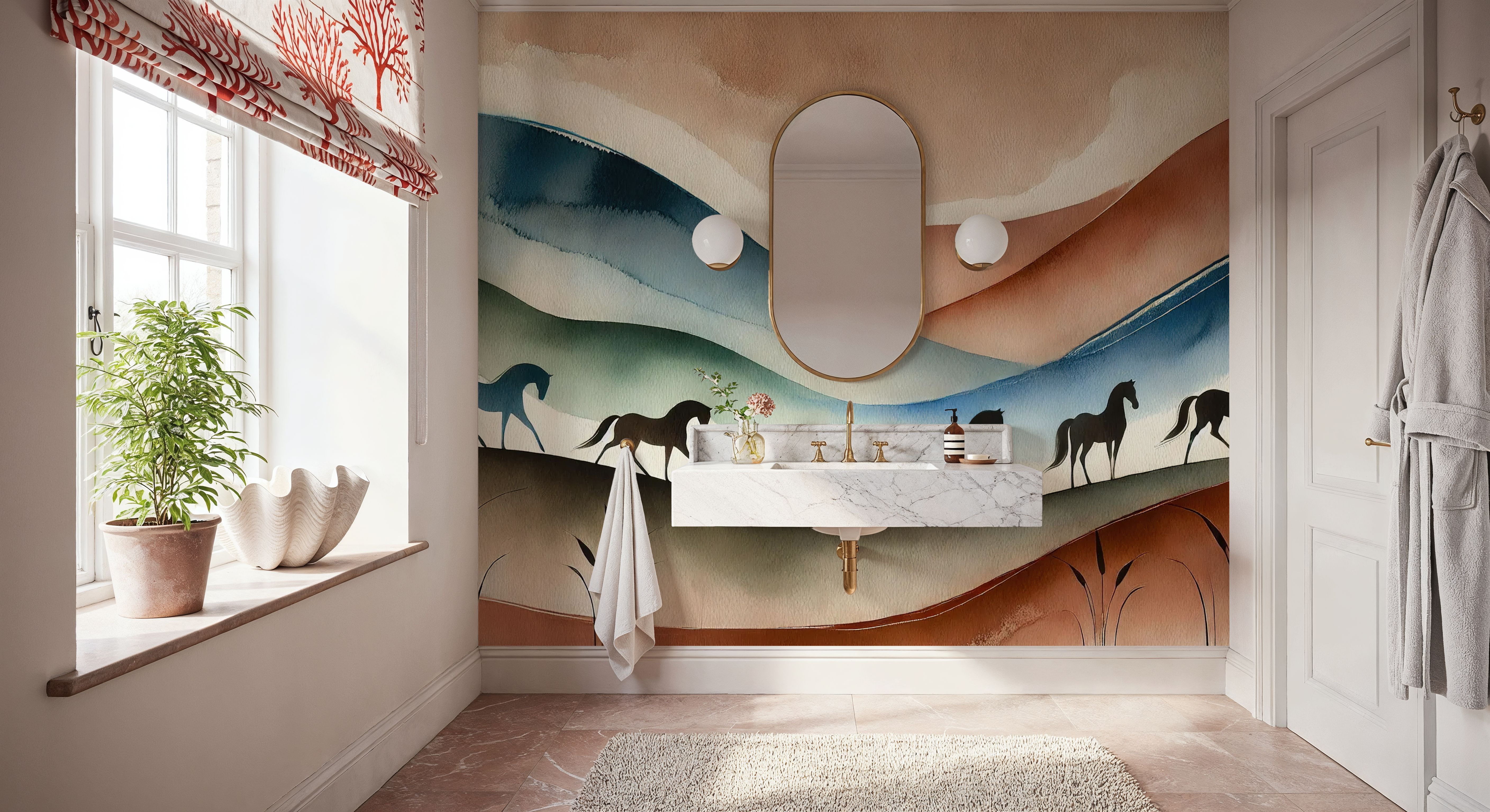 Tranquil Horse Escape in Art Deco