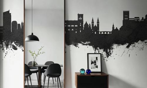Granada Spain Skyline Black & White