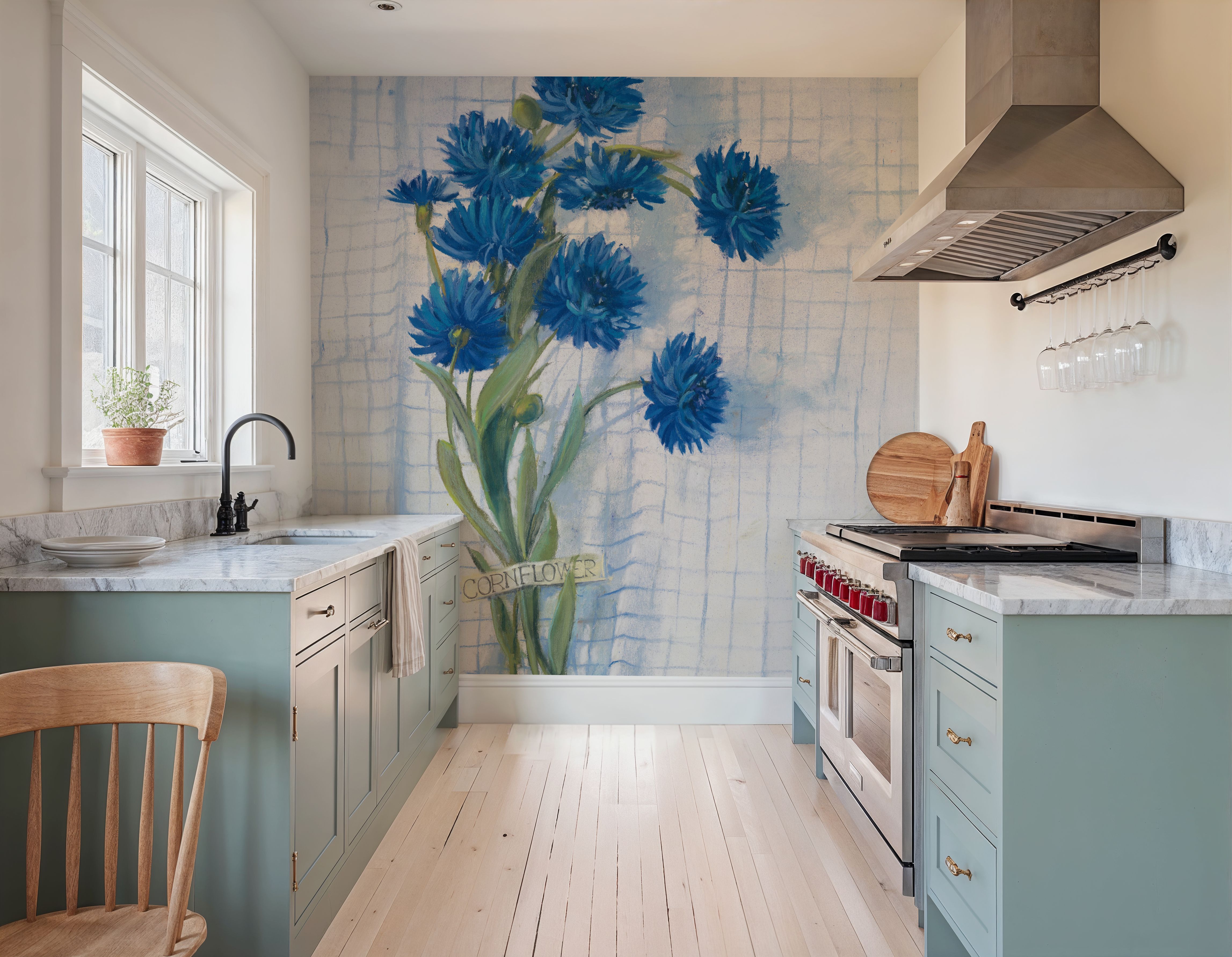 Cornflowers on Linen