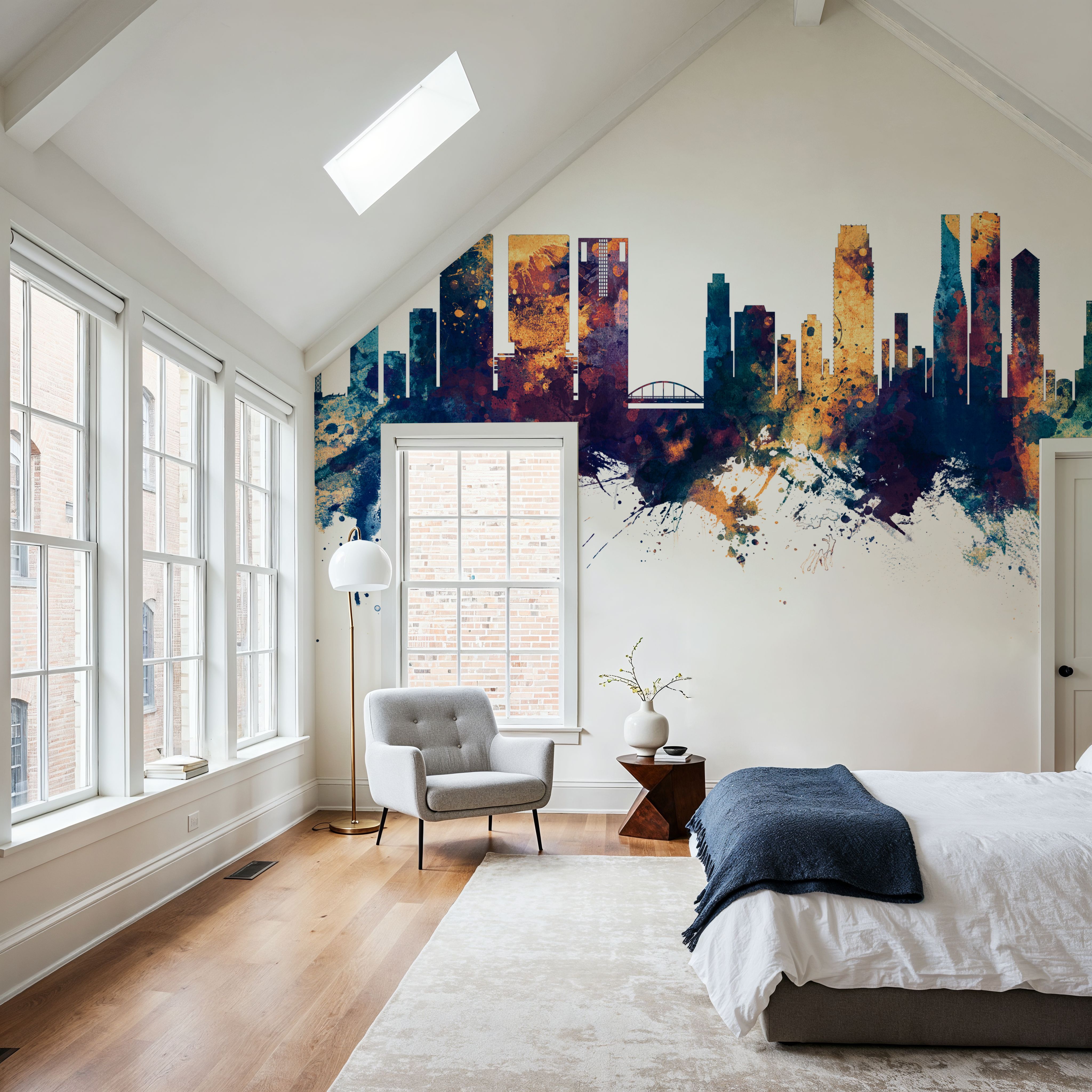 Osaka Skyline Blue & Bronze