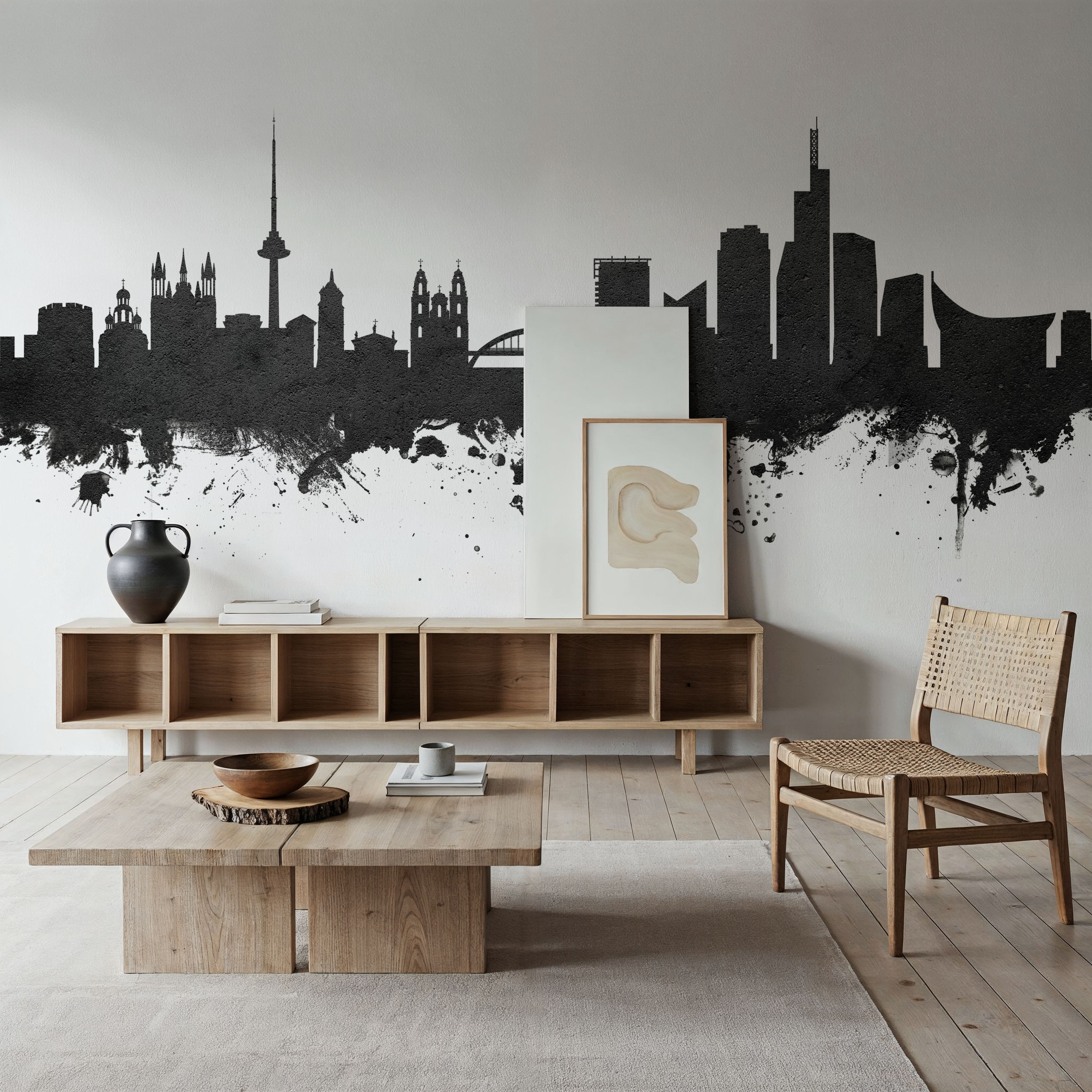 Vilnius Lithuania Skyline Black & White