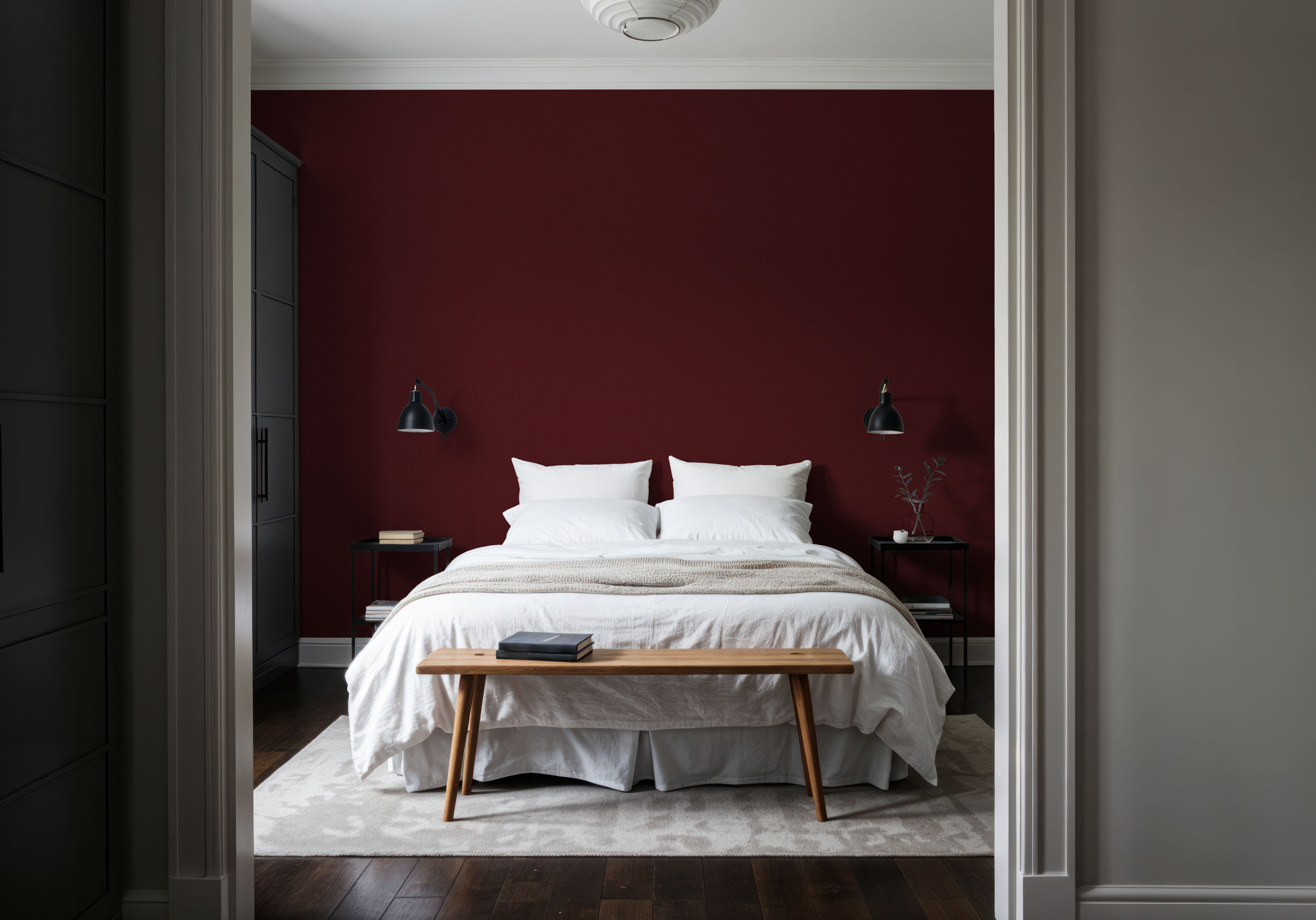 Faux Sand Stucco Finish, Burgundy